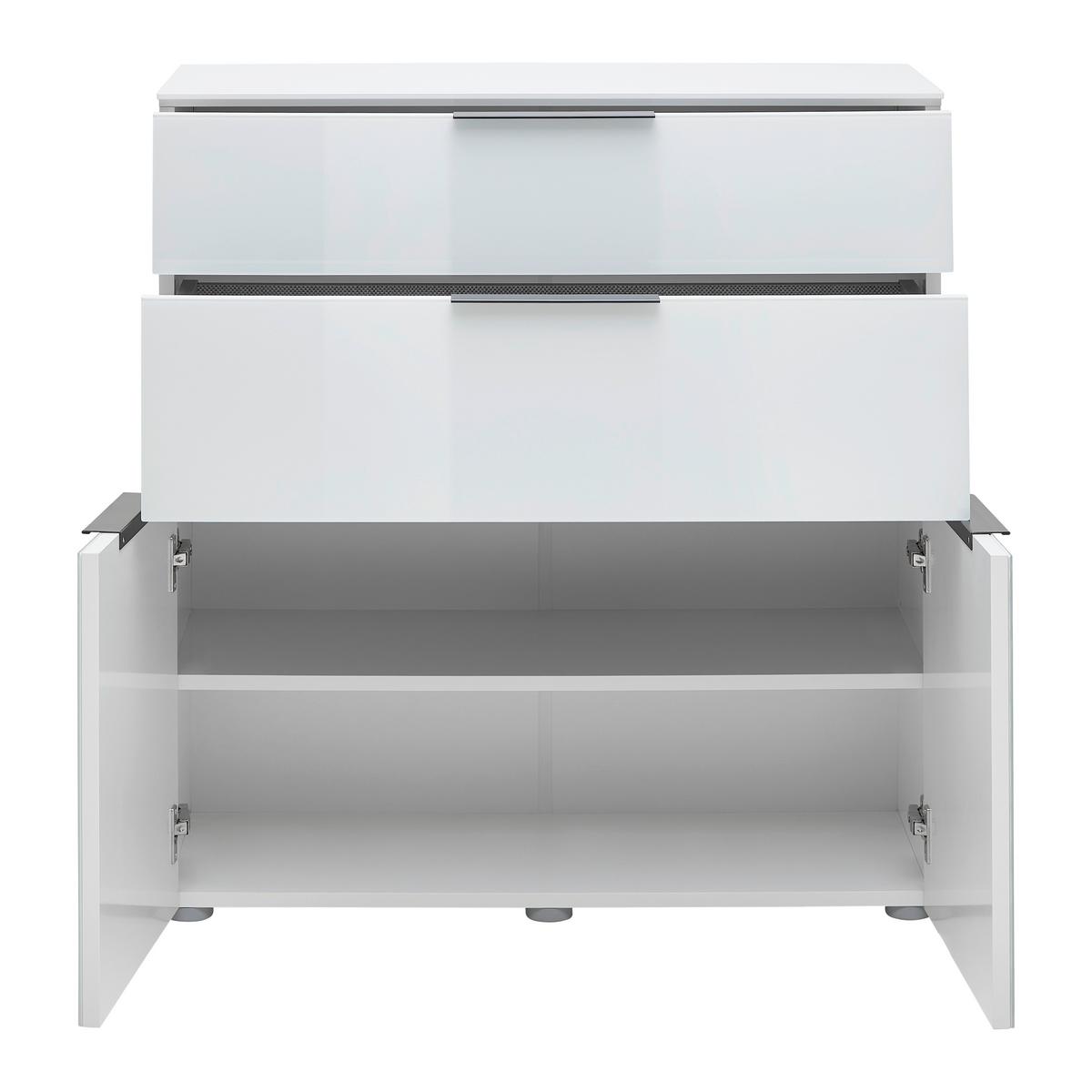 Kommode Velaris Weiß - Schwarz/Weiß, MODERN, Metall (90/98/40,5cm) - Mömax