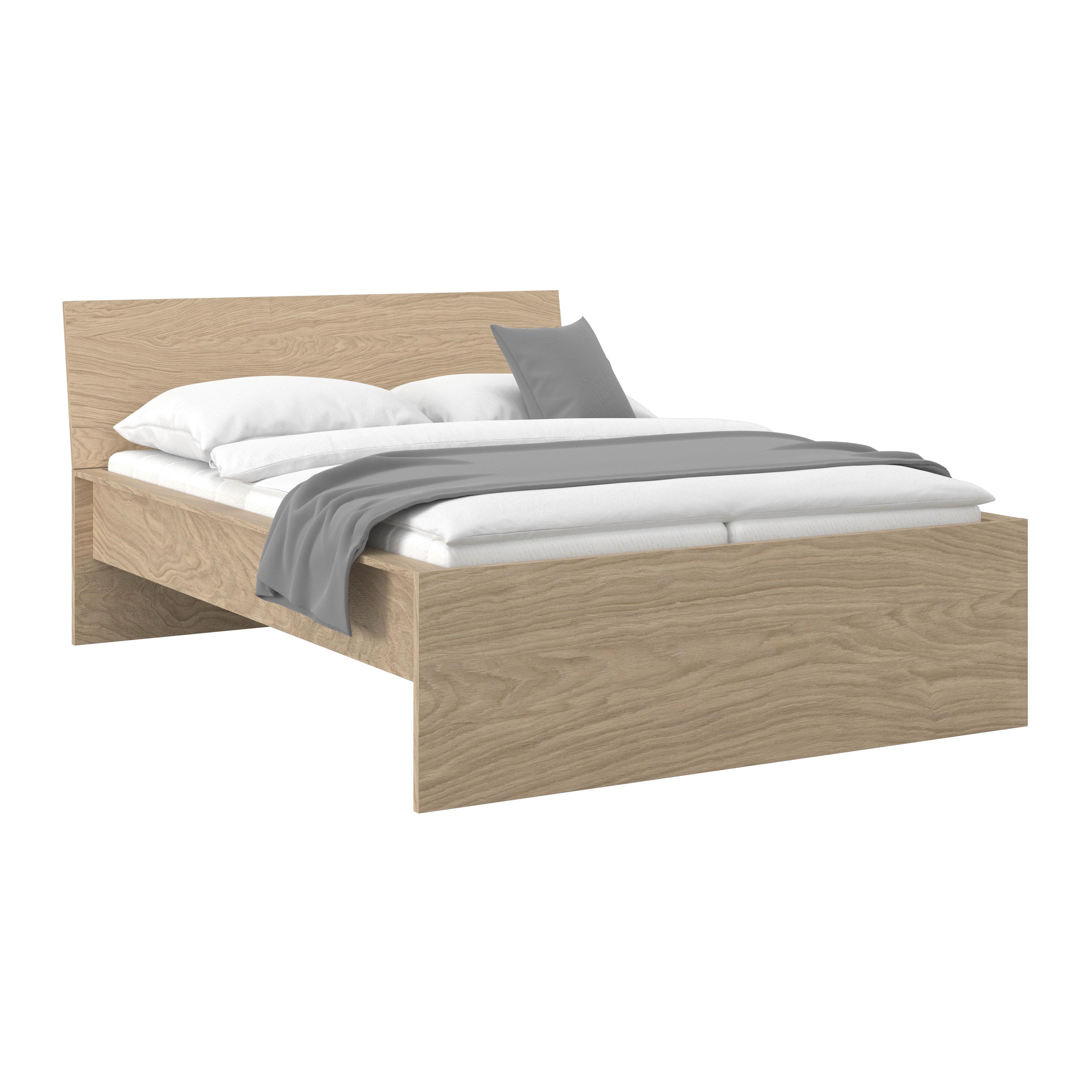 Bett Unit 120 Eichefarben ca. 120x200cm - Eichefarben, KONVENTIONELL, Holzwerkstoff (120/200cm) - Based