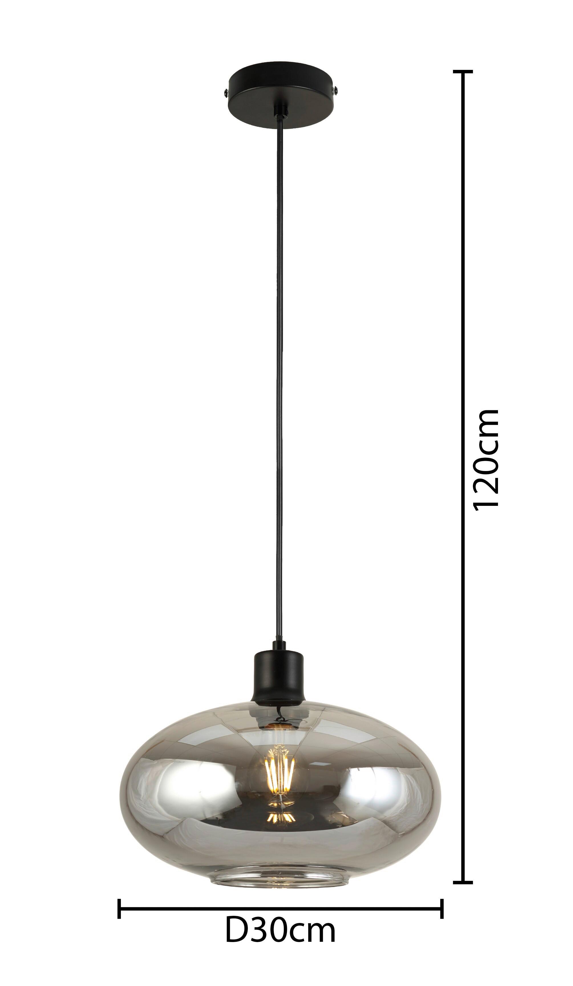 HÄNGLAMPA TIPO - svart, Modern, metall/glas (30/120cm) - Mömax