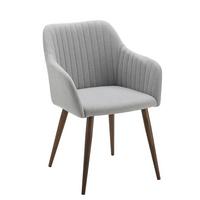 KRZESŁO Z PODŁOKIETNIKAMI NICOLA - jasnoszary/ciemnobrązowy, Modern, metal/drewno (58/82,5/62cm) - Bessagi Home