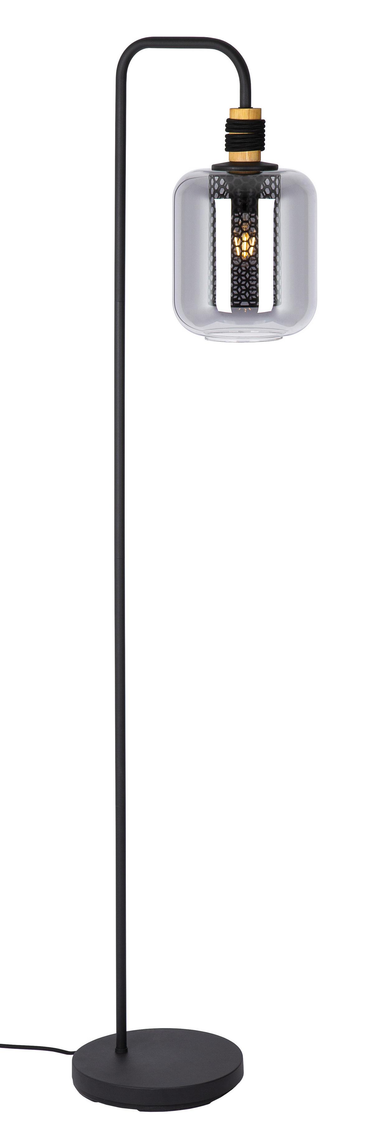 Podna Svjetiljka Ando - siva/crna, Design, staklo/metal (25/25/150cm) - Globo