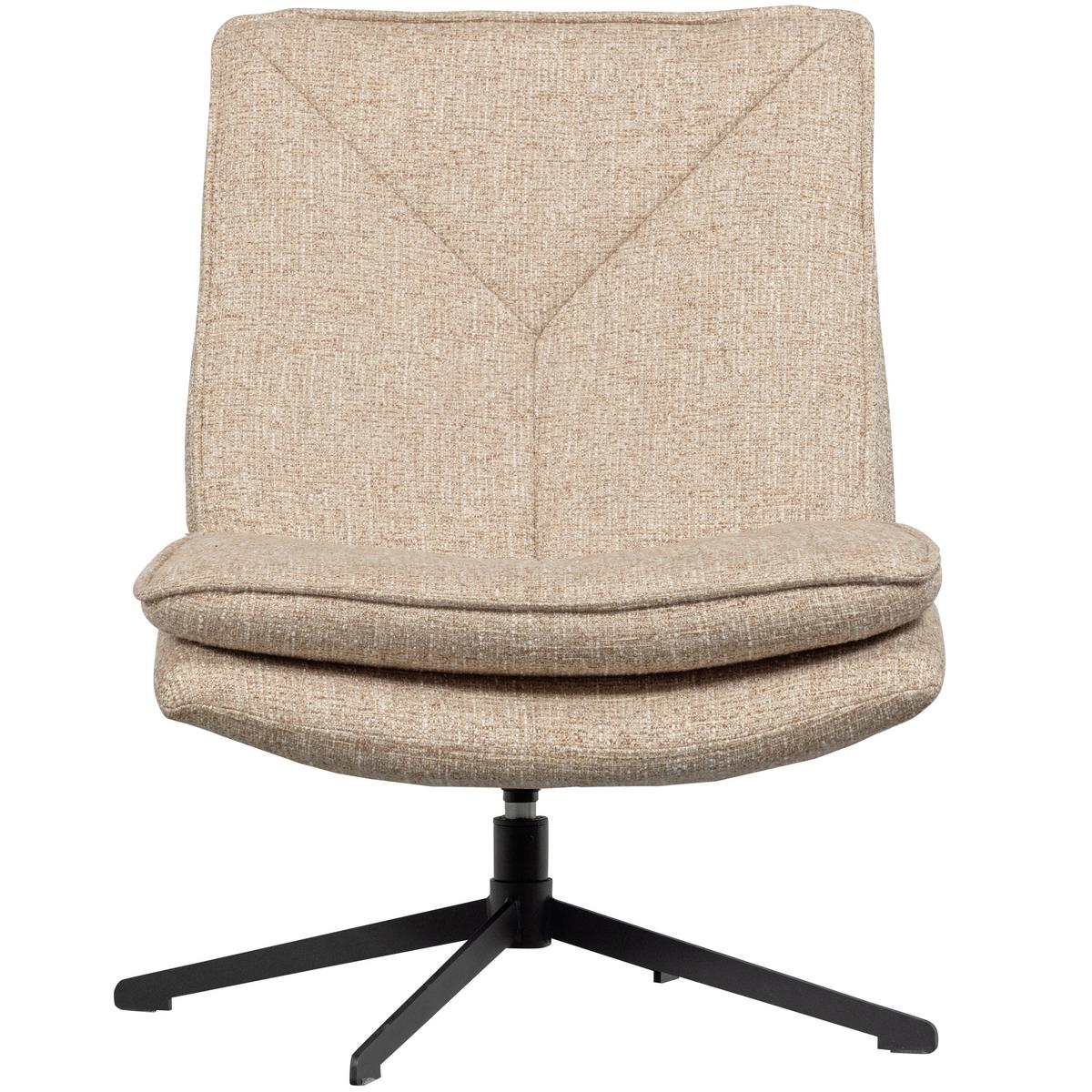 SESSEL Milaro Naturfarben B: 75cm - Schwarz/Naturfarben, Design, Textil/Metall (75/88/94cm) - Livetastic