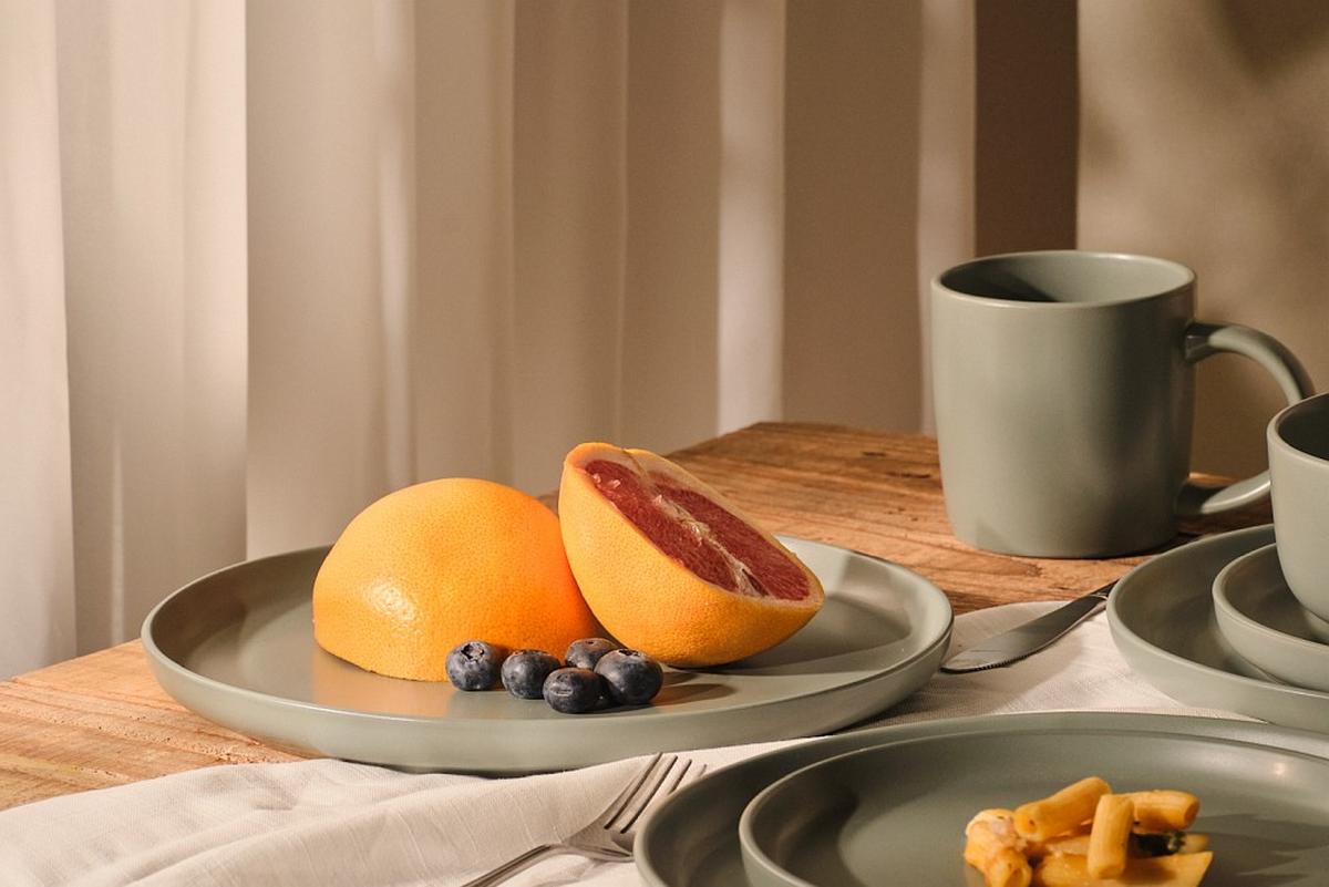 SERWIS OBIADOWO-ŚNIADANIOWY 21010 - zielony, Trend, ceramika - Novel