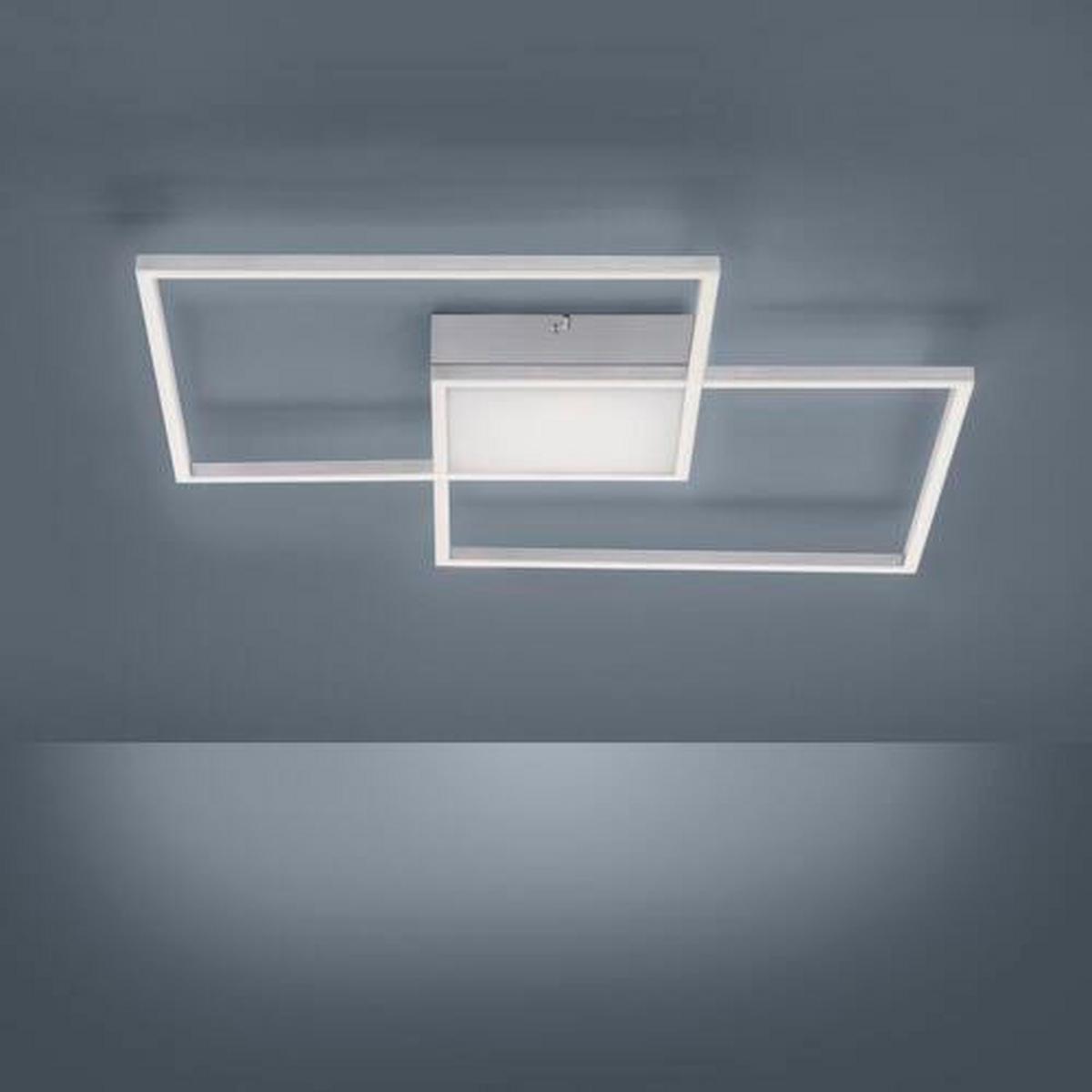 LED-Deckenleuchte Asmin Silberfarben max. 50 Watt - Silberfarben, Design, Kunststoff/Metall (60/60/5,3cm)