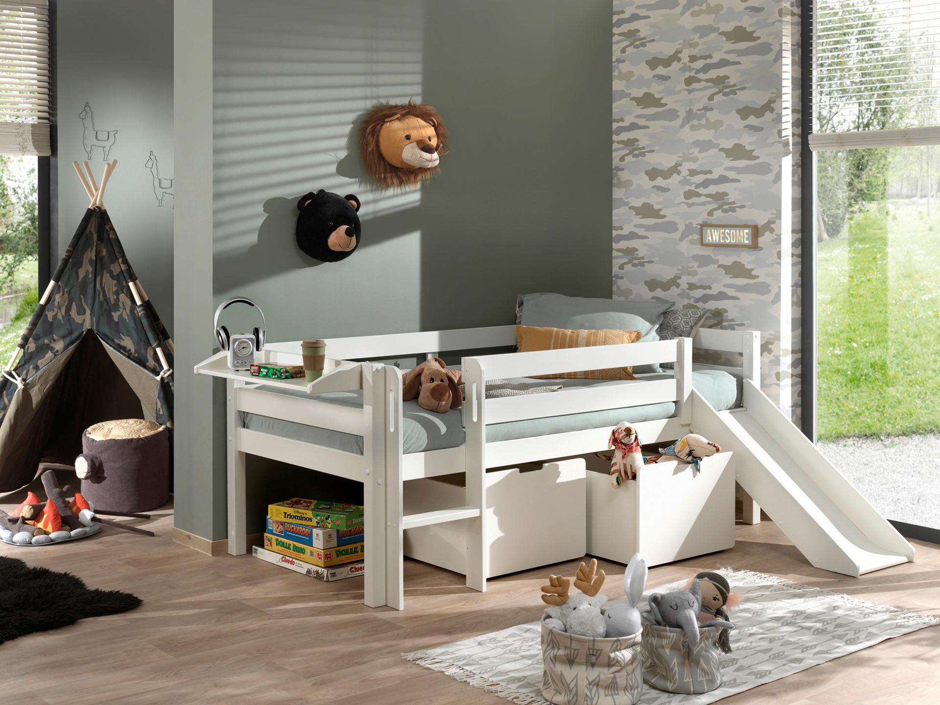 Spielbett Pino Weiß mit Stauraum - Weiß, MODERN, Holz/Holzwerkstoff (90/200cm) - Vipack