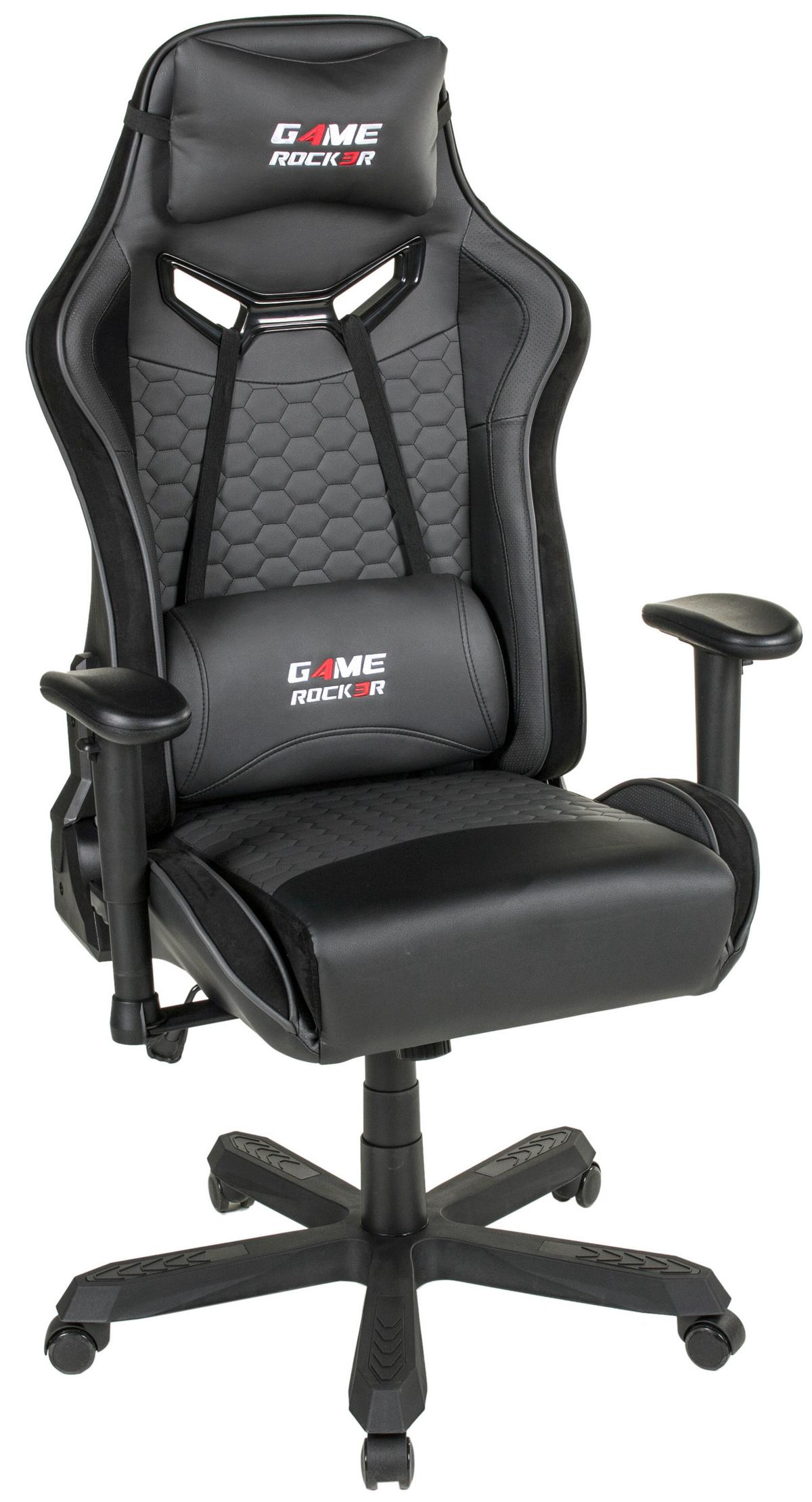 KRZESŁO GAMINGOWE GAME ROCKER G-30 LARGE - czarny, Design, tworzywo sztuczne/tkanina (72/128-138/72cm) - Novel
