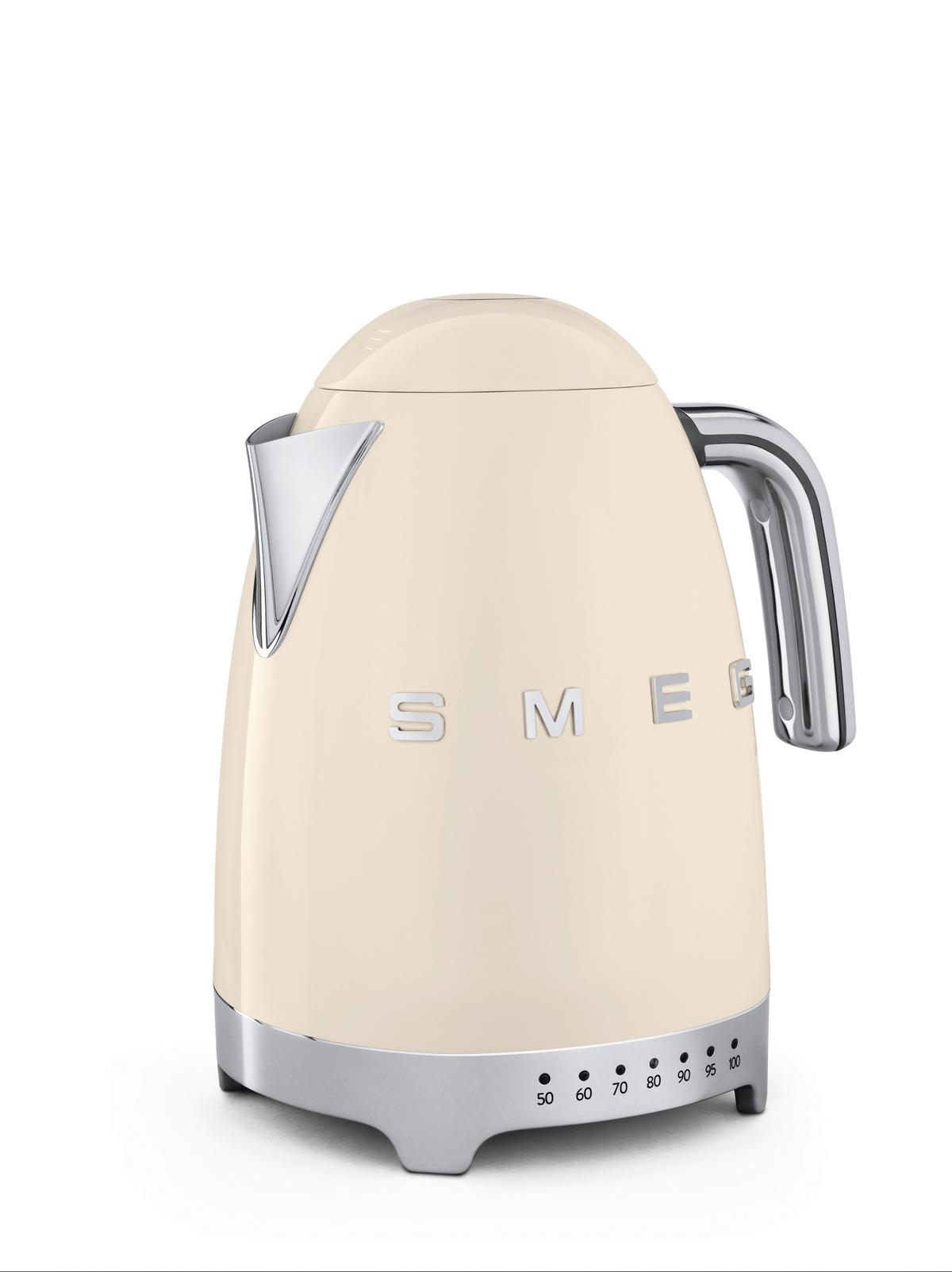 CZAJNIK ELEKTRYCZNY KLF04CREU SMEG - kremowy/kolor chromowy, Basics, tworzywo sztuczne/metal (22,3/28/17,1cm) - SMEG