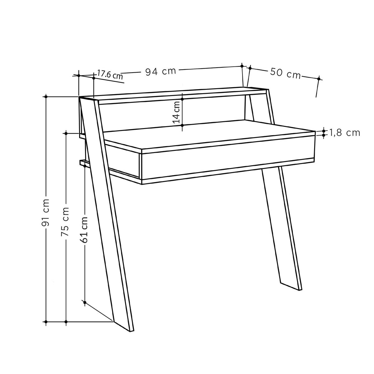 SCHREIBTISCH COWORK WORKING TABLE - Eichefarben/Anthrazit, Design, Holzwerkstoff (94/50/91cm) - Livetastic