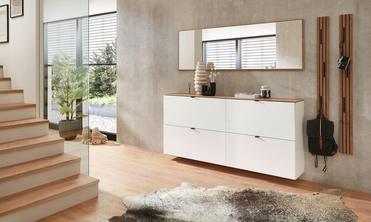 PRZEDPOKÓJ DIANA - biały/dąb artisan, Design, materiał drewnopochodny (255/179/37cm) - Voleo