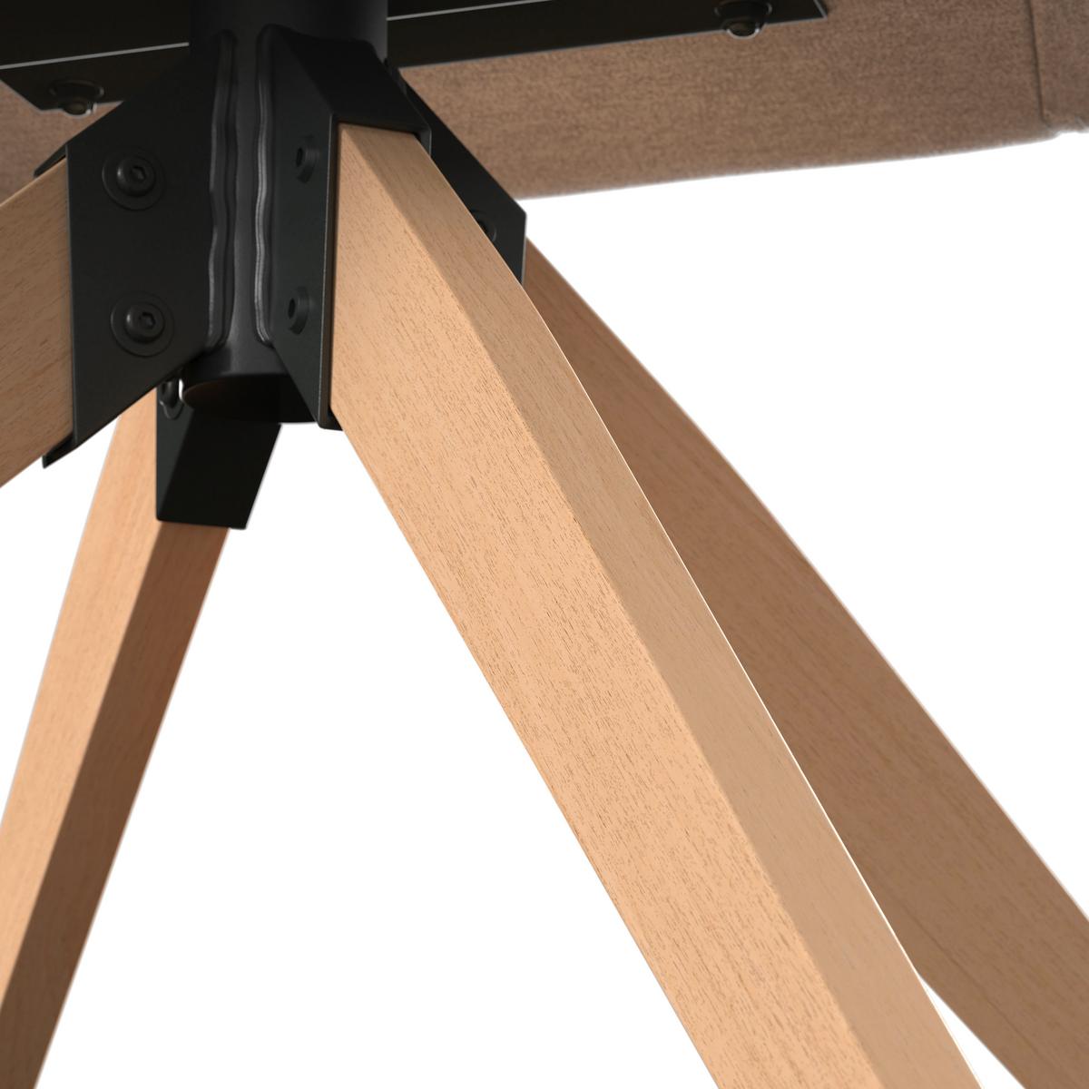 Armlehnstuhl Adrien Greige Webstoff Drehbar Gepolstert - Greige/Naturfarben, MODERN, Holz/Textil (60/88/65cm) - Bessagi Home