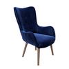 PLAYBOY Ohrensessel Bridget Samt Blau - Blau/Braun, KONVENTIONELL, Holz/Textil (68/99/77cm) - Playboy
