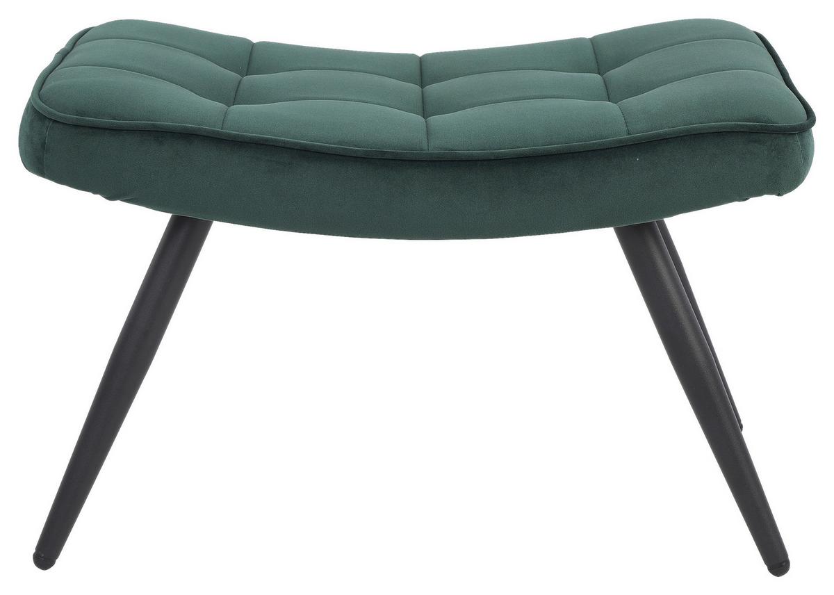 Hocker Uta Grün Samt - Schwarz/Grün, MODERN, Holzwerkstoff/Textil (60/39/41cm) - MID.YOU