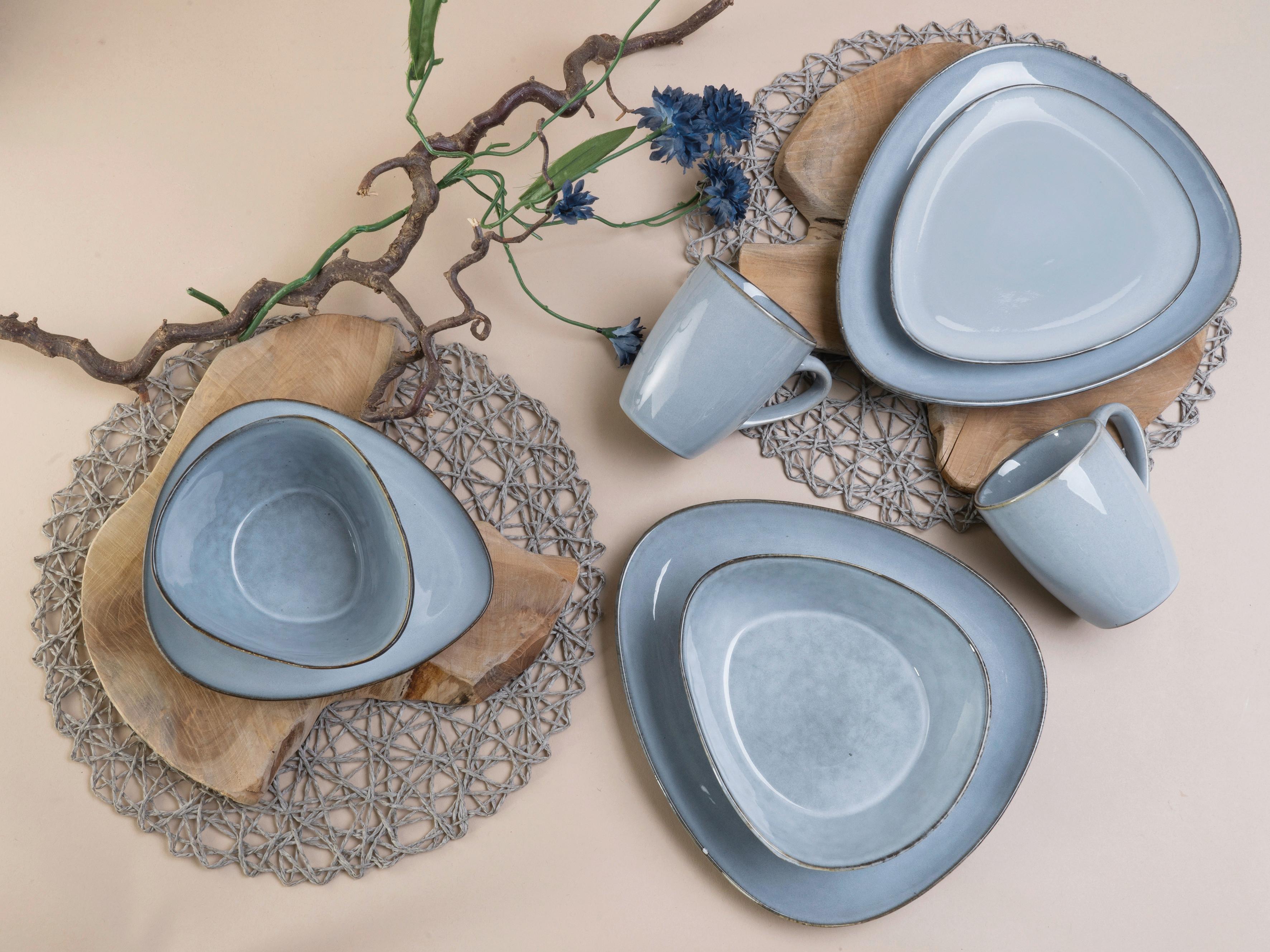 Kombinirani Servis Cloudy, 10-Delni Set - pastelno modra, Basics, keramika - Creatable