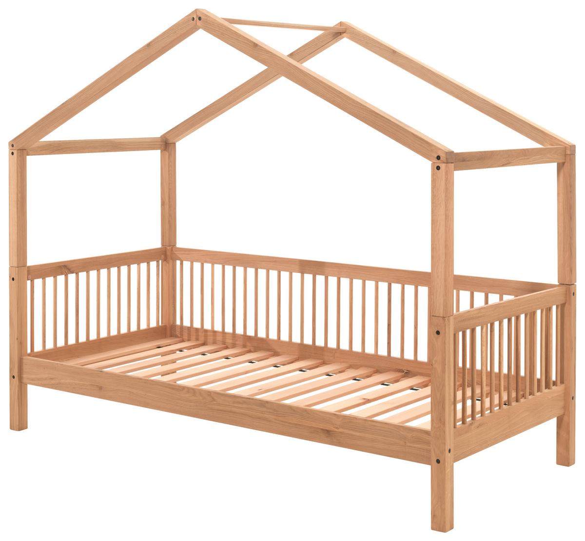 Hausbett FORREST Naturfarben ca.90x200cm Echtholz Eiche - Naturfarben, MODERN, Holz (90/200cm) - Vipack