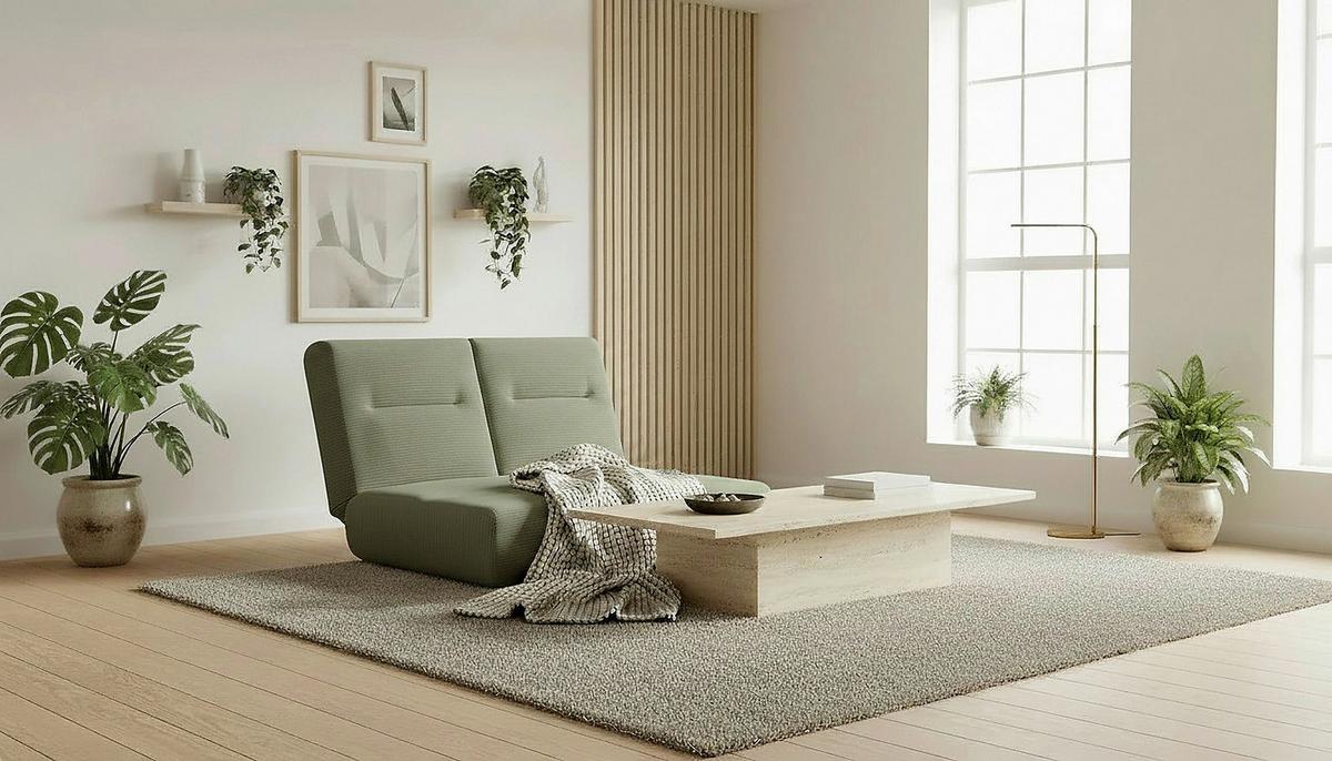 Zofa S Funkcijo Ležišča Luna, Olivno Zelena - olivno zelena , Design, tekstil (159/88/160cm) - Livetastic