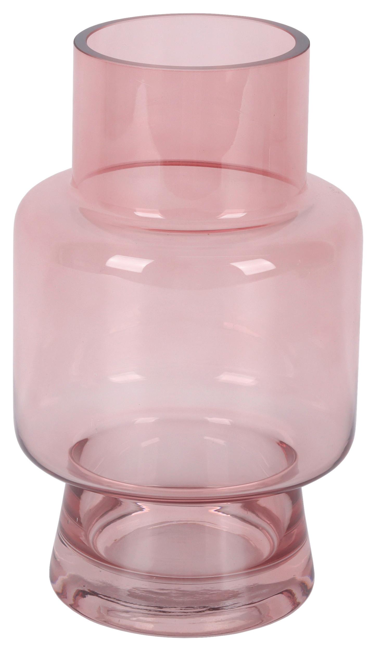 Vase Monic Pink - Pink, Glas (15/25cm) - Mömax
