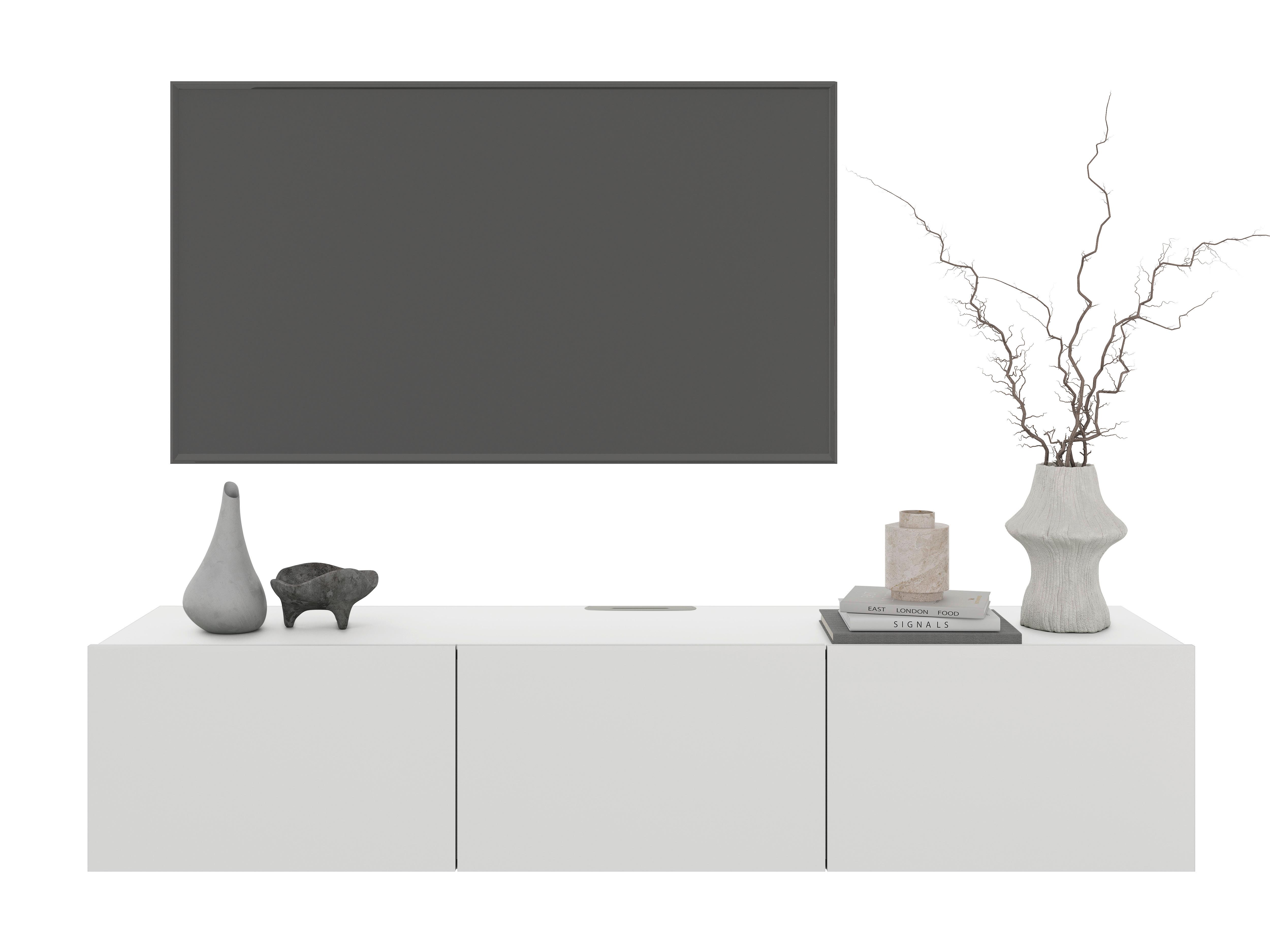 KOMODA NISKA NEWNIQ - biały, Design, materiał drewnopochodny (180/36,7/42cm) - Hom`in