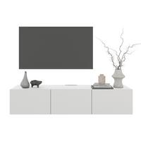 KOMODA NISKA NEWNIQ - biały, Design, materiał drewnopochodny (180/36,7/42cm) - Hom`in