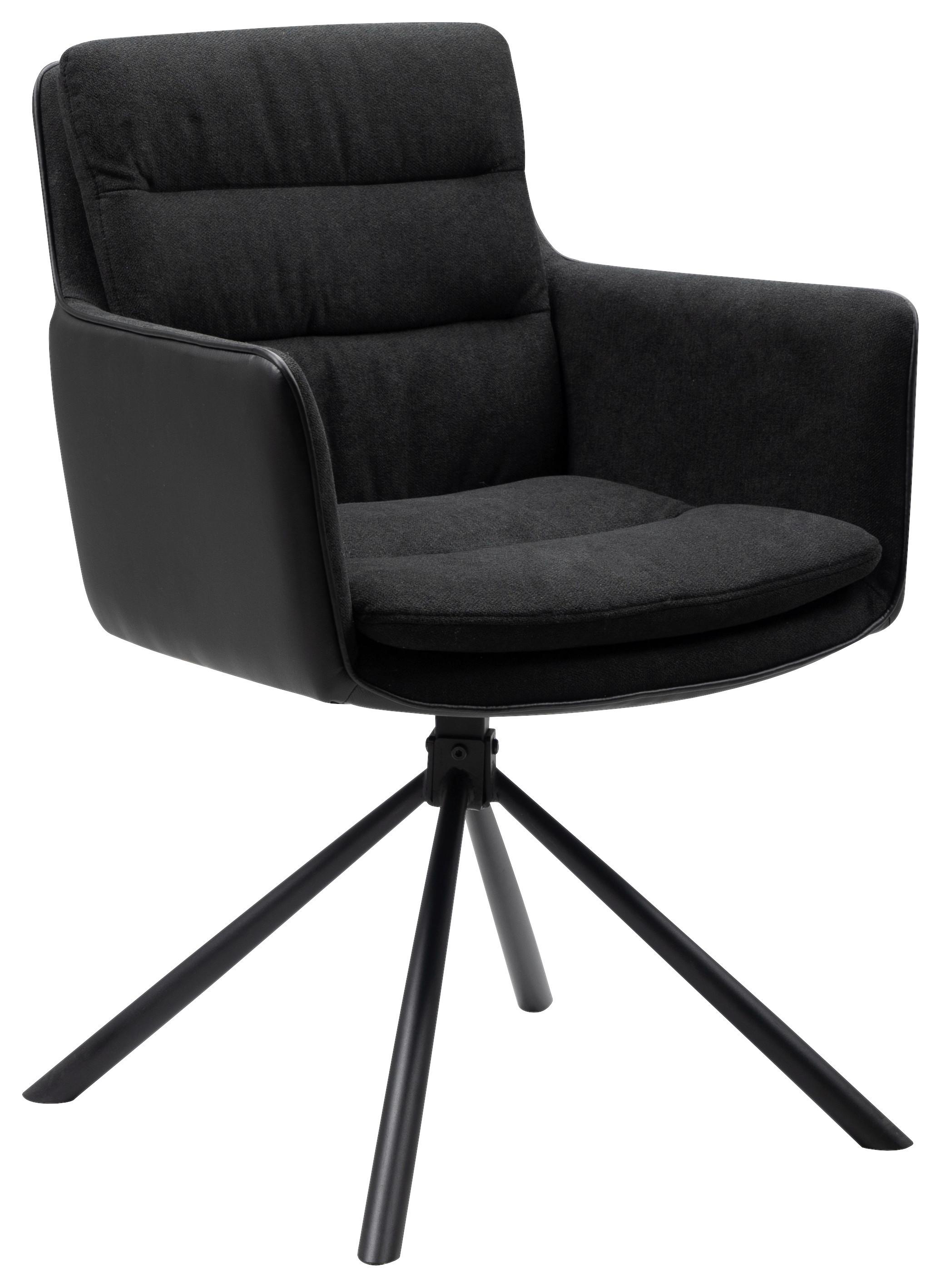 KRZESŁO Z PODŁOKIETNIKAMI LOGAN 70A - antracytowy/czarny, Konventionell, materiał drewnopochodny/metal (59/88/63cm) - MID.YOU