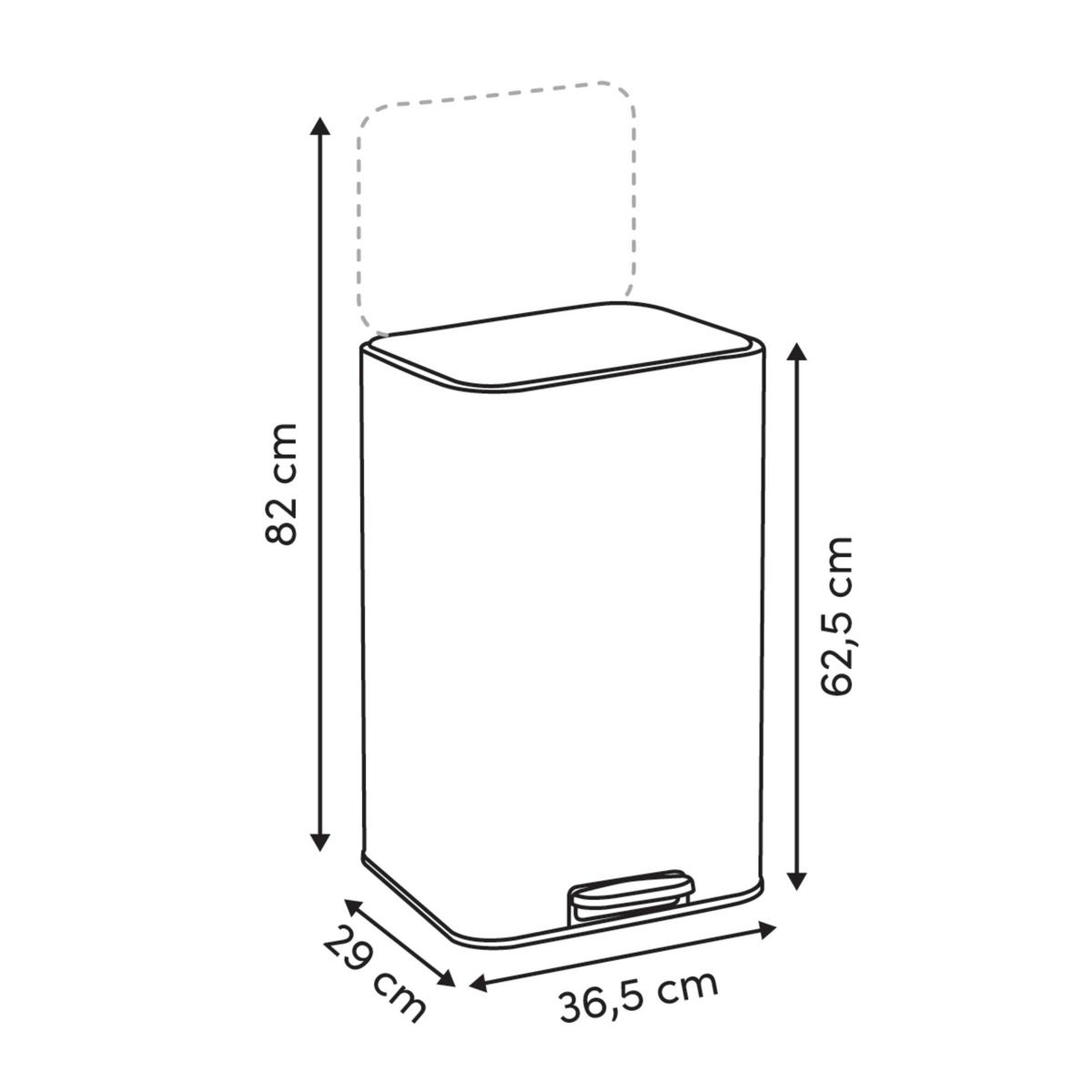 Kanta Za Smeće Delta - siva, Osnovno, metal (36,2/28,8/63cm)