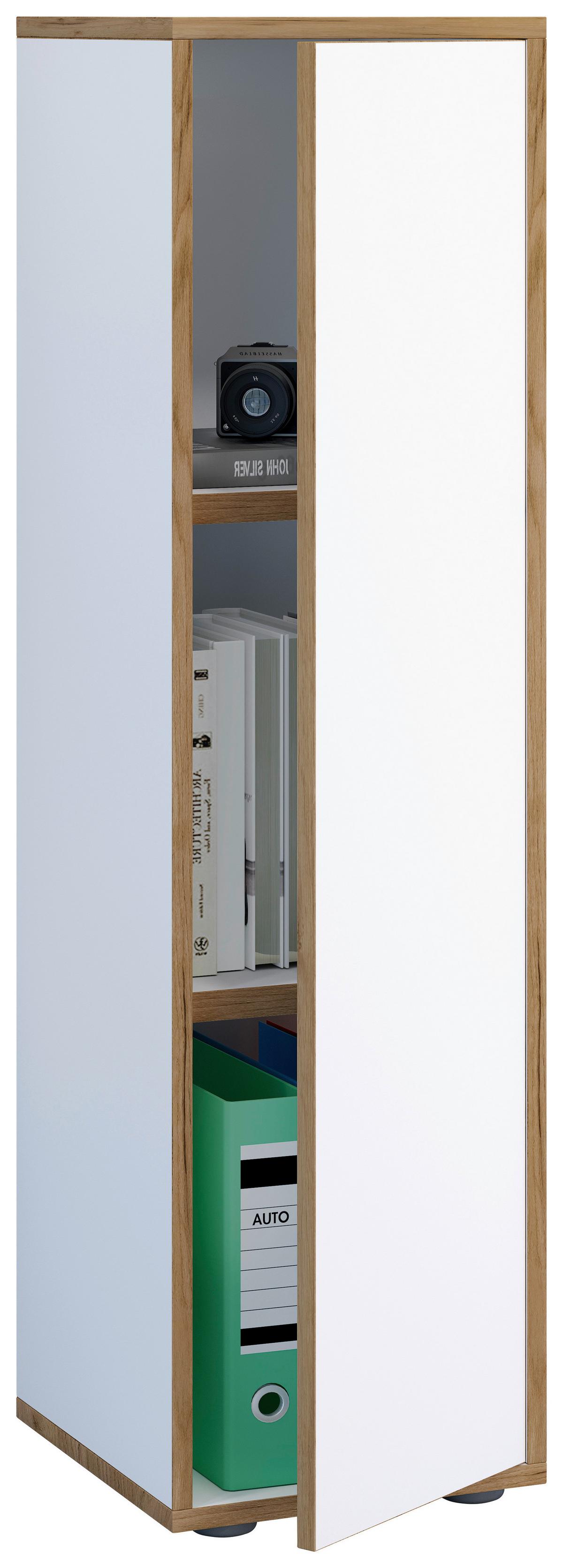 AKTENSCHRANK SALIA B30 - Honigeiche/Weiss, Design, Holzwerkstoff (30/110/33cm) - MID.YOU