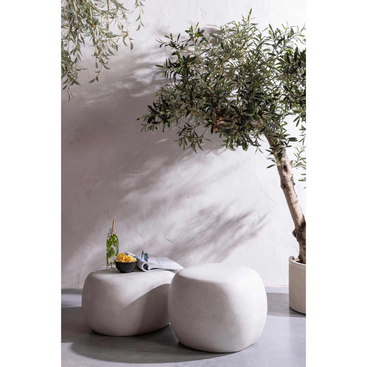Couchtisch Pebble Weiß B: 65 cm - Weiß, Design, Glas/Keramik (65/49/31cm) - Livetastic