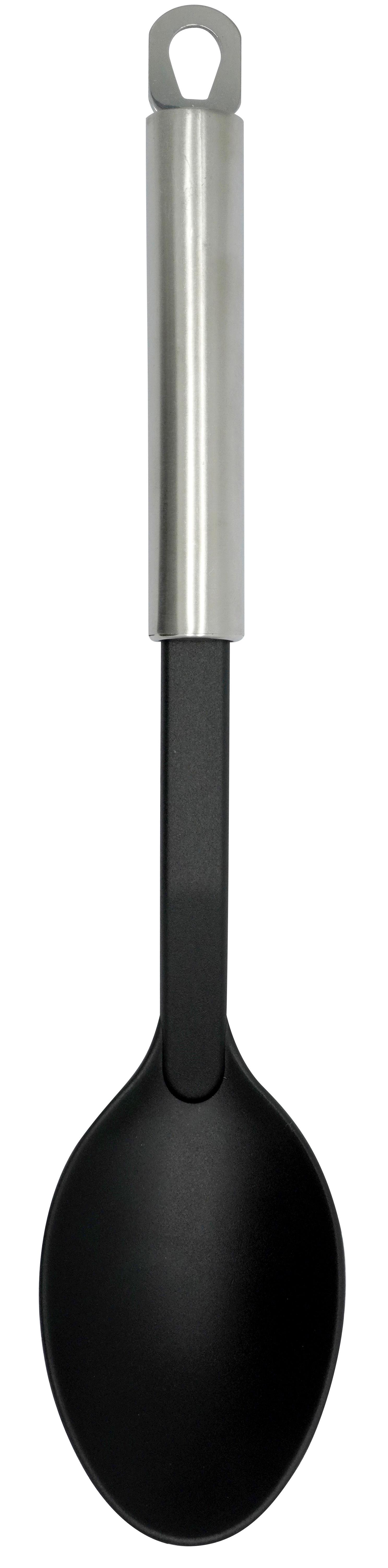 Kochlöffel Classic in Schwarz - Silberfarben/Schwarz, Konventionell, Kunststoff/Metall (33cm) - Modern Living