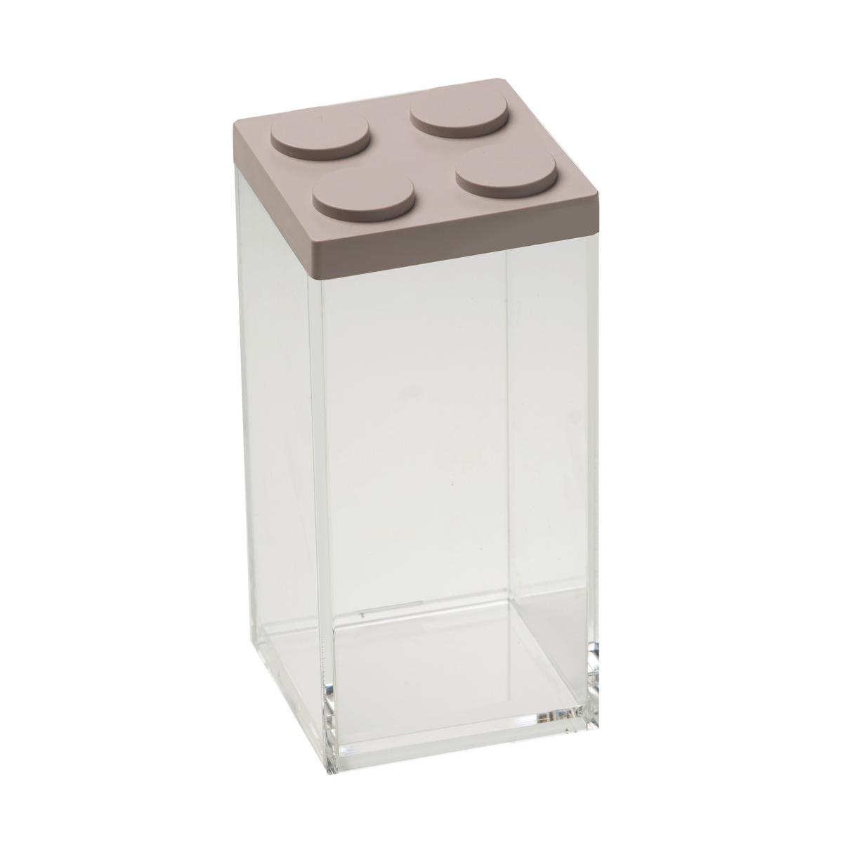 Vorratsdose Esila in Transparent/Braun ca. 1,5l - Transparent/Graubraun, Kunststoff (10/10/20,5cm)