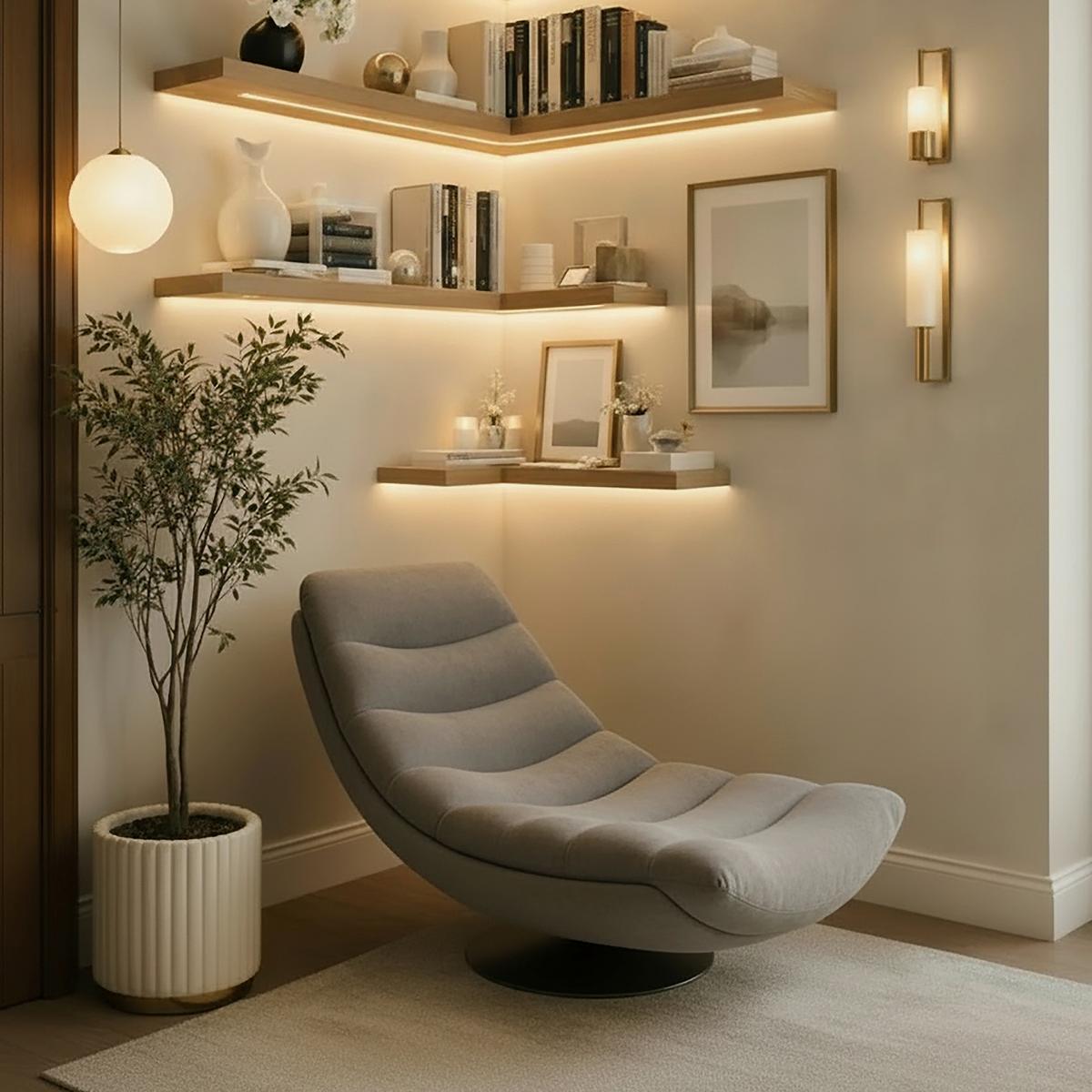 SCAUN DE RELAXARE LENA - gri, Modern, metal/textil (85/82/113cm) - Bessagi Home