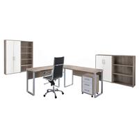 Büro Office Edition Set 1 Weiß/Sonoma Eiche - Weiß/Sonoma Eiche, MODERN, Holzwerkstoff - MID.YOU