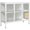 Vitrina Floka L, Bela - bela/prosojno, Design, kovina/steklo (110/80/35cm) - MID.YOU