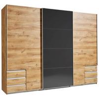 armoire à portes coulissantes in Grau/Eichefarben - Eichefarben/Silberfarben, Konventionell, Holzwerkstoff/Metall (270/210/65cm) - Mömax