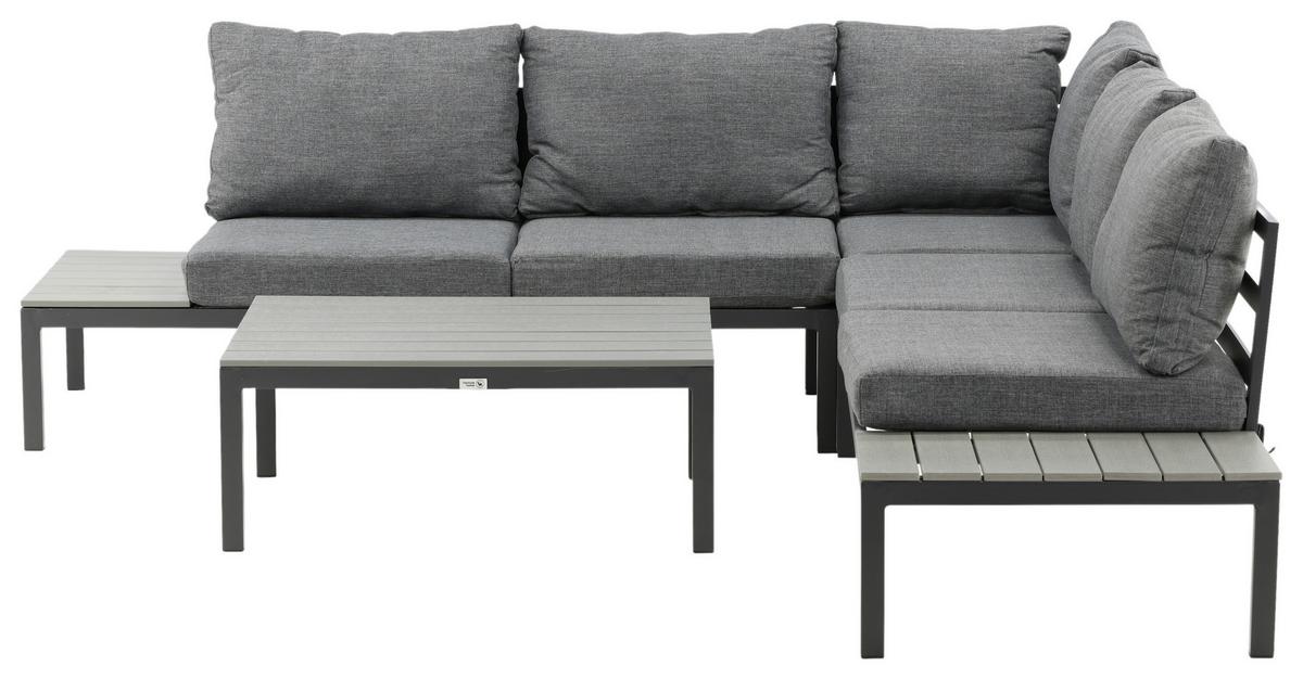 Loungegarnitur Odense ca. 133x167 cm Schwarz - Schwarz, KONVENTIONELL, Metall (133/167cm) - Gardenson