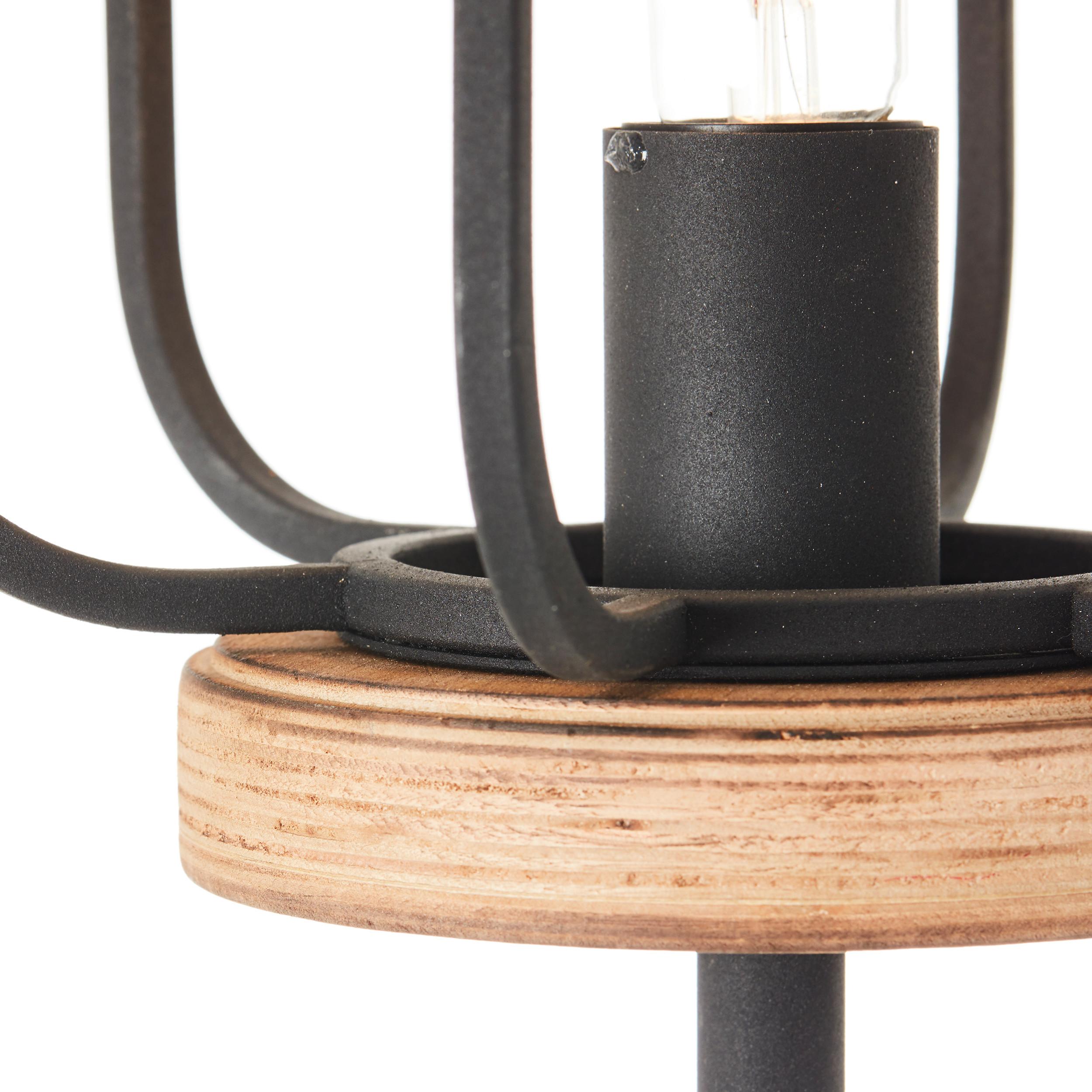 Stehleuchte Gwen Braun/Schwarz max. 52 Watt - Schwarz/Braun, KONVENTIONELL, Holz/Metall (25/163cm) - Brilliant