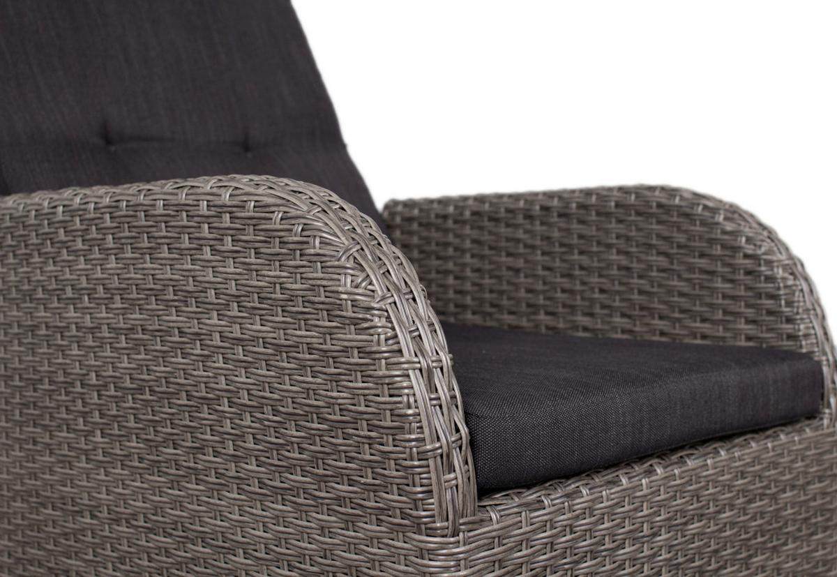 Garten-Relaxsessel Juan Grau verstellbar - Anthrazit/Grau, Basics, Kunststoff/Textil (60/110/68cm) - Gardenson