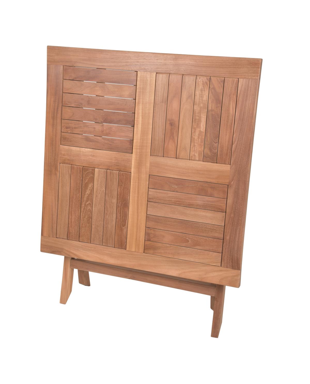 Gartenklapptisch Cidora Teak - Braun, Basics, Holz (80/80/75,5cm) - Gardenson