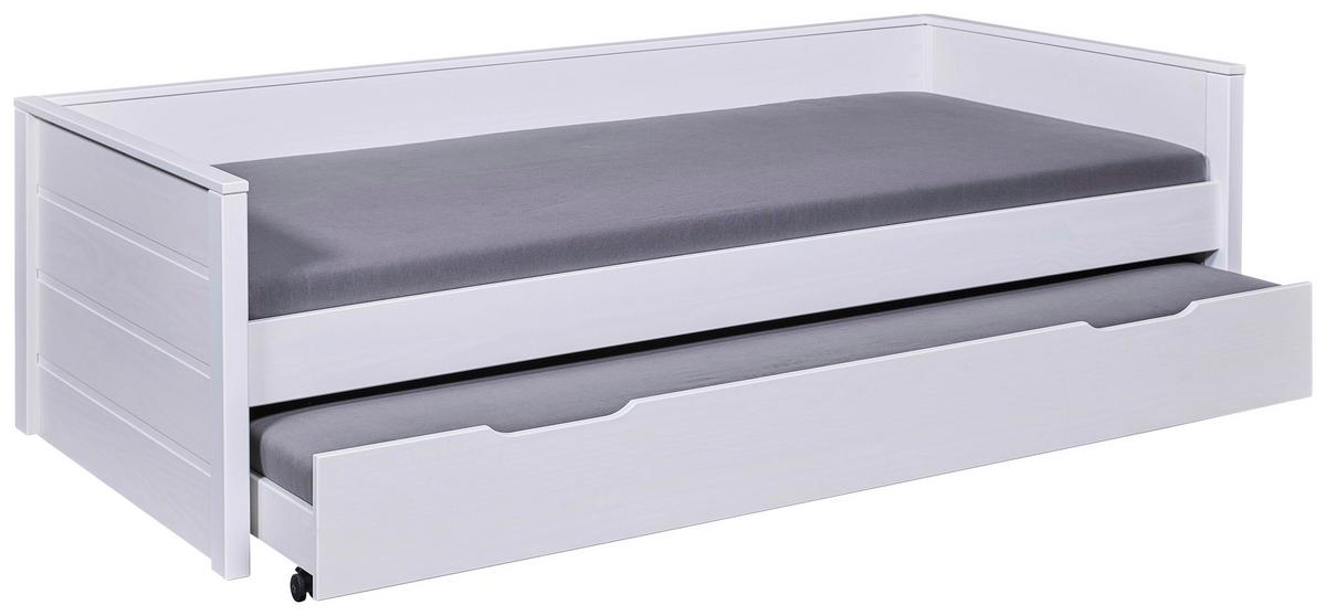 Ausziehbett Dream the Future Weiß - Naturfarben/Weiß, KONVENTIONELL, Holz (90/200cm) - MID.YOU