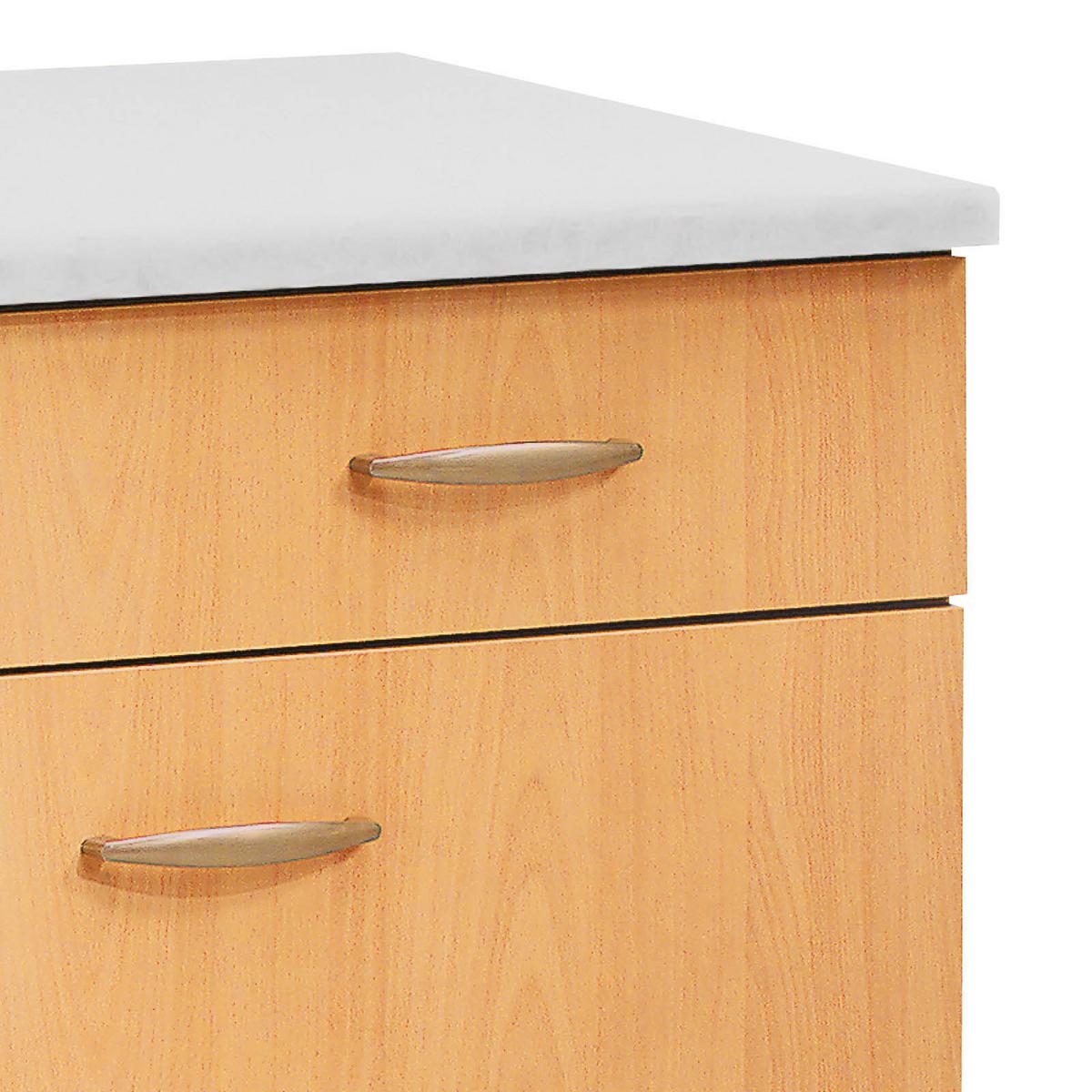 Küchenunterschrank in Buchefarbe 'Nano' - Edelstahlfarben/Beige, MODERN, Holzwerkstoff/Kunststoff (100/85/57cm) - FlexWell
