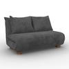 BÄDDSOFFA BELLA - mörkgrå/naturfärgad, Modern, metall/trä (141/77/85cm) - Bessagi Home
