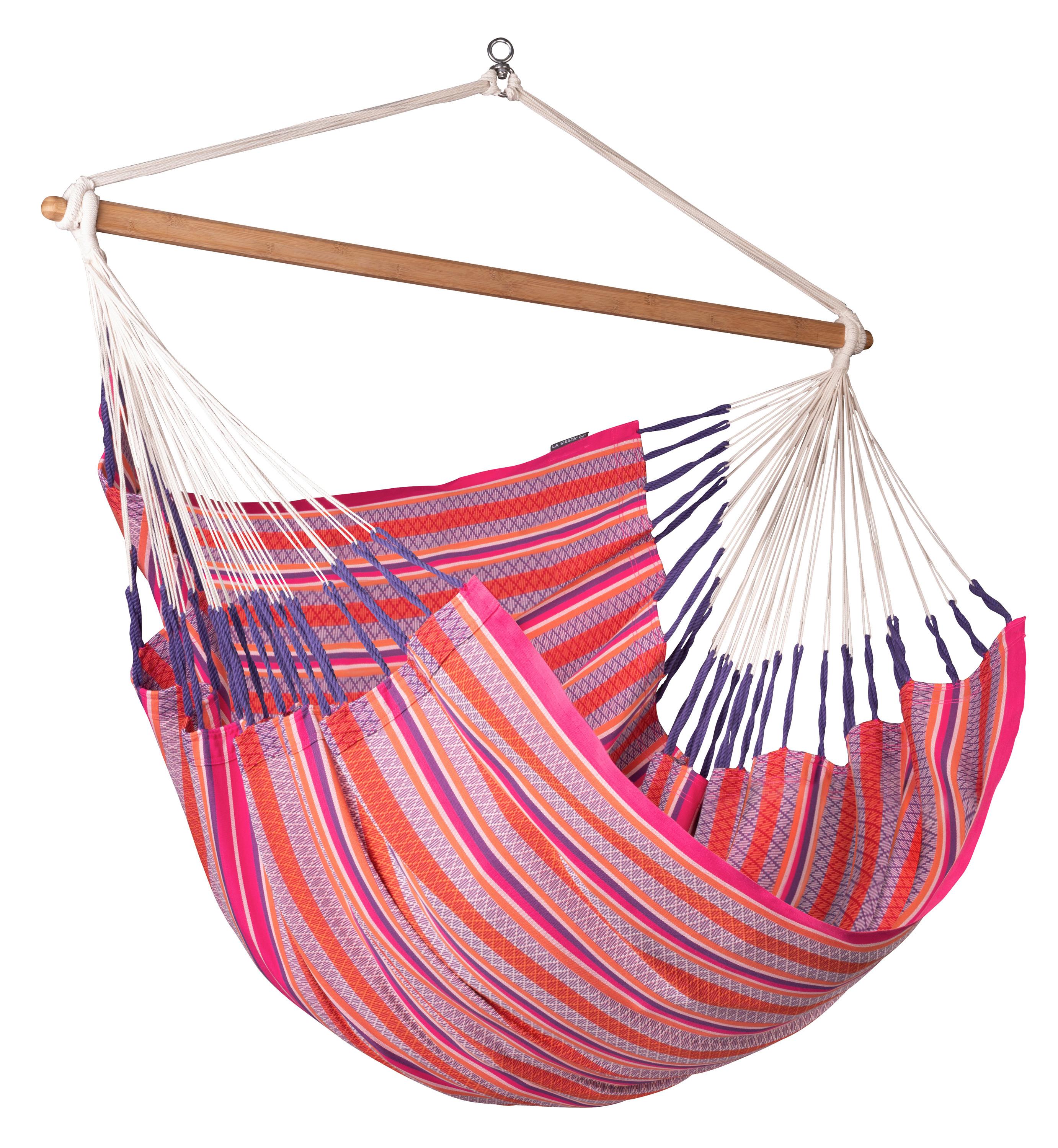 Hängesessel Kingsize Hammock Chair Lila/Orange/Pink - Pink/Lila, KONVENTIONELL, Holz/Textil (140/170/210cm) - La Siesta