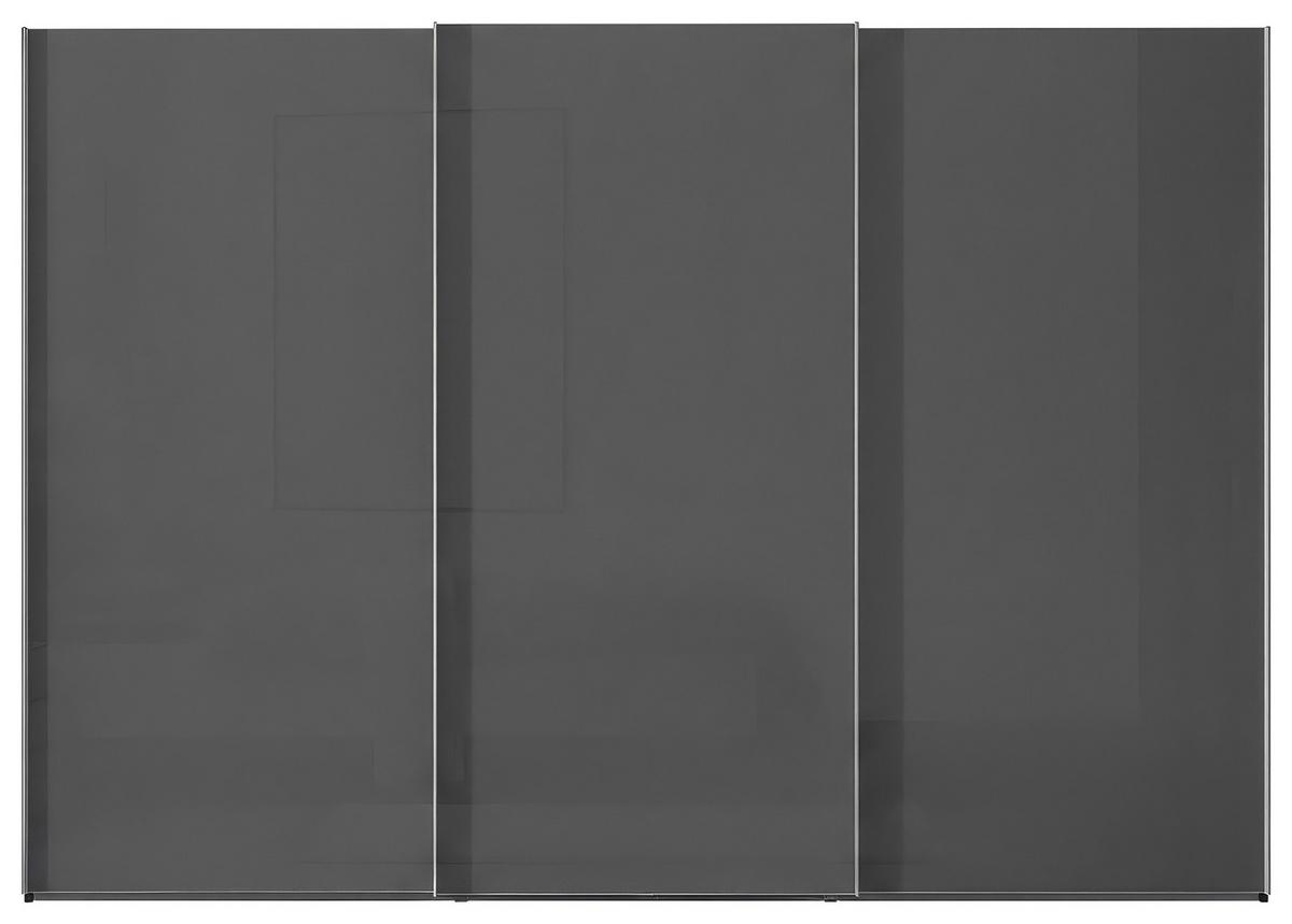 Schwebetürenschrank Lumos Dunkelgrau - Dunkelgrau/Alufarben, Konventionell, Glas/Holzwerkstoff (249/222/68cm) - Based