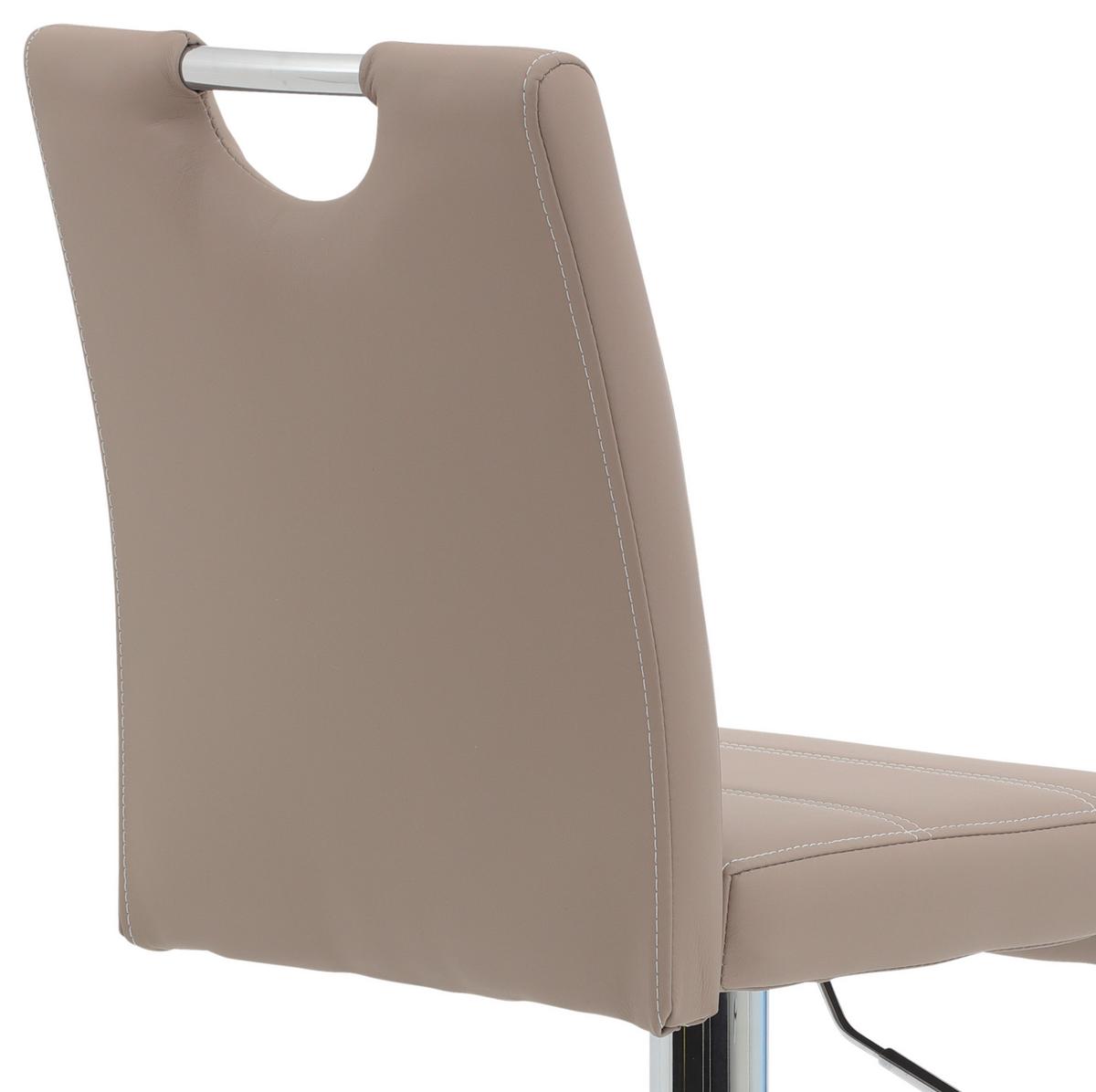 Barhocker-Set Miranda Cappuccino - Chromfarben/Weiß, MODERN, Textil/Metall (38/97-119/50cm) - MID.YOU