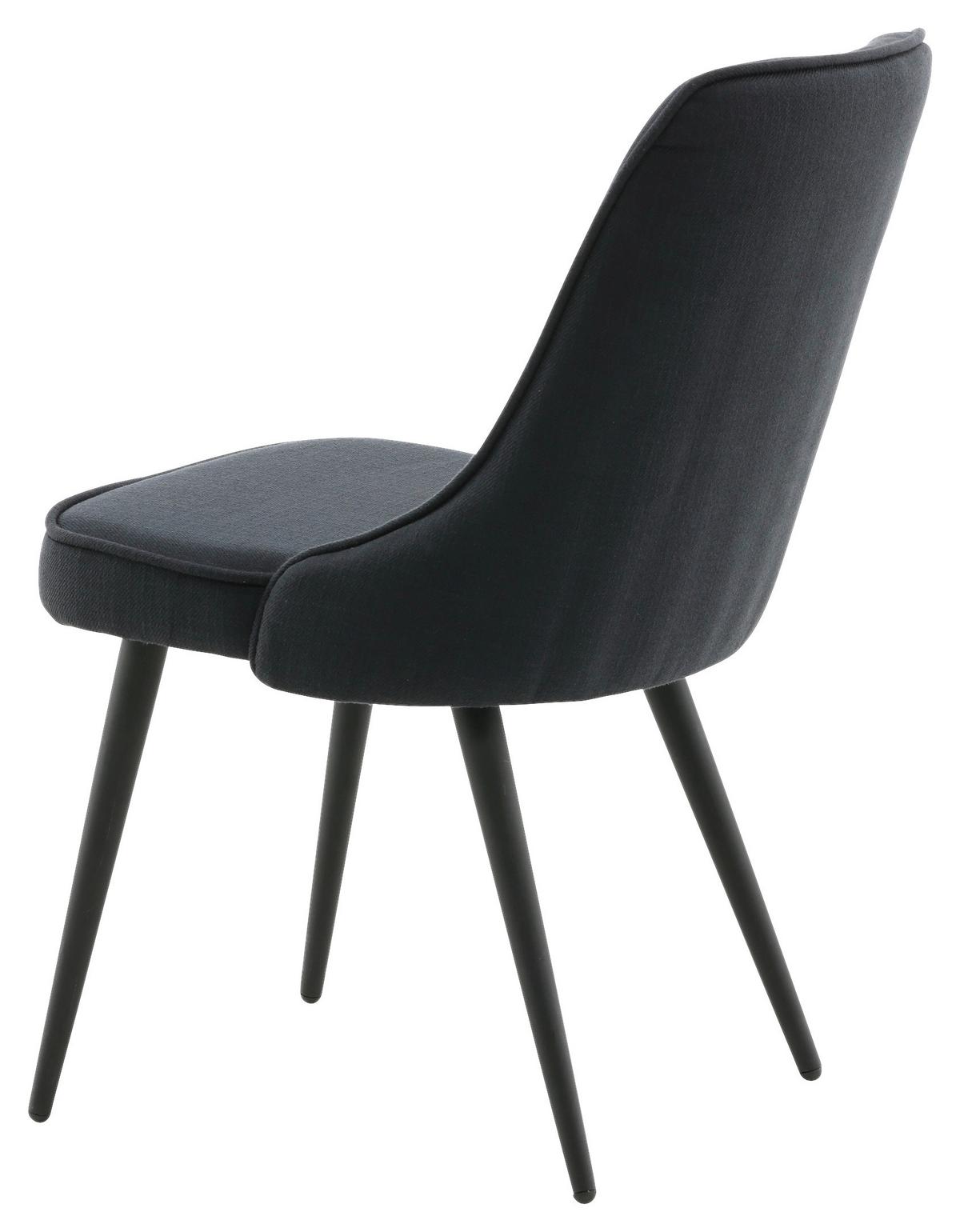 STUHL-SET VELVET DELUXE - Schwarz, Design, Kunststoff/Textil (50/88.5/66cm) - Livetastic