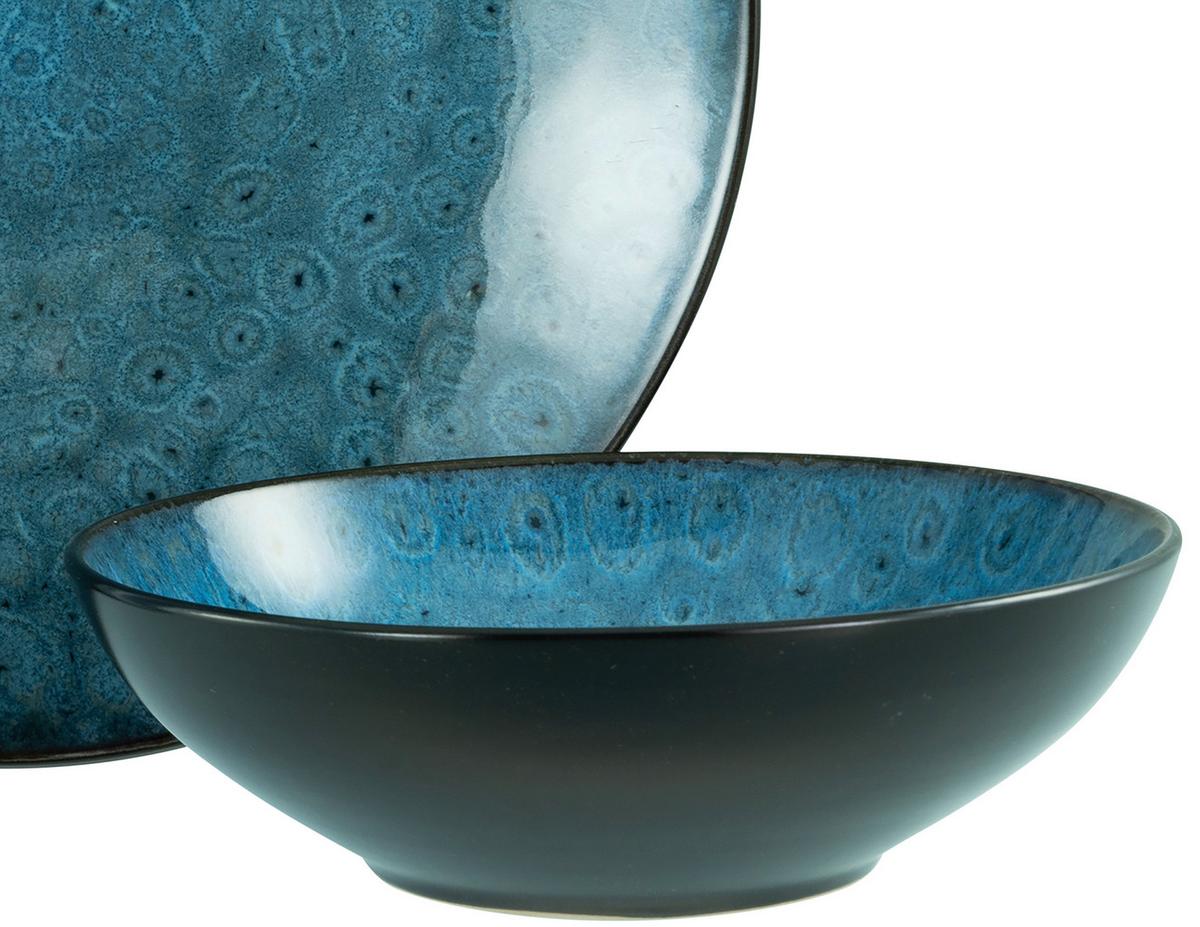Kombinirani Servis Capri Blue, 16-Delni - modra/temno modra, Trend, keramika - Creatable