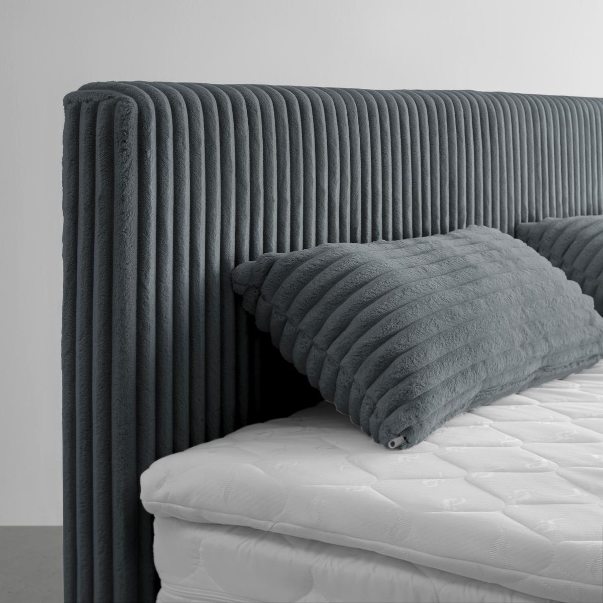 Boxspringbett Rossa in Dunkelgrau ca. 180x200cm - noir/gris foncé, Konventionell, textile/matière synthétique (180/200cm) - Mömax