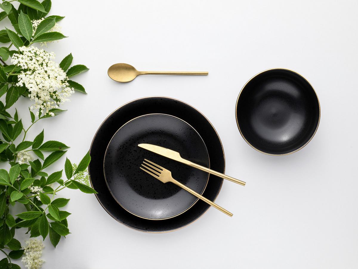 Tafelservice Black in Schwarz, 12-teilig - Schwarz, KONVENTIONELL, Keramik (31/31/38cm) - Creatable