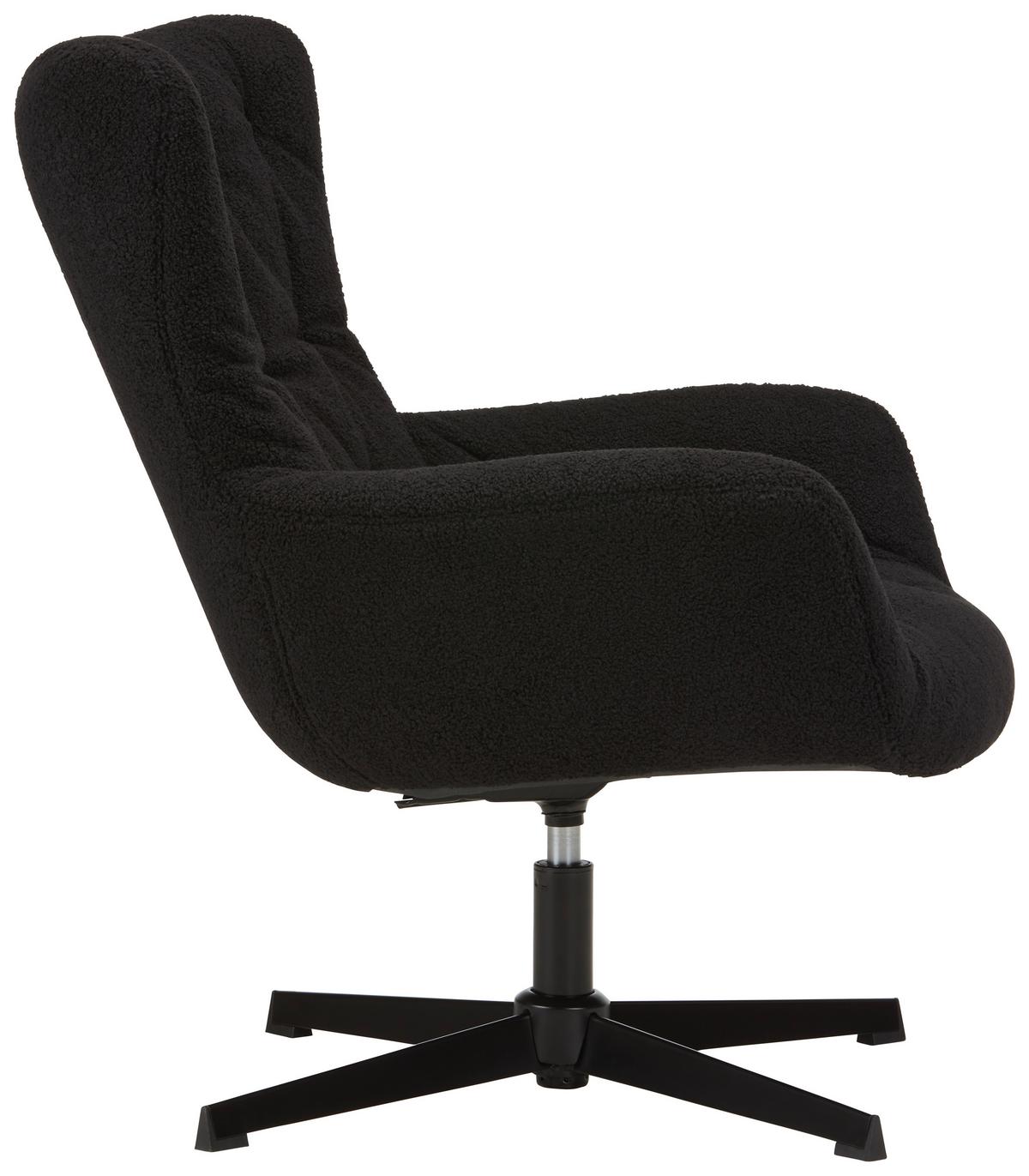 Drehstuhl in Schwarz - Schwarz, Modern, Holz/Textil (85/89/77cm) - Premium Living