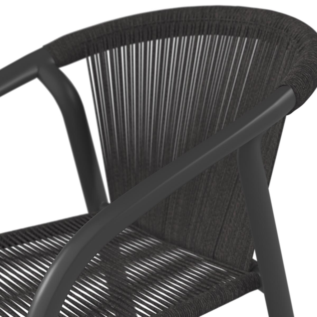 KRZESŁO OGRODOWE FERRARA - antracytowy, Modern, tworzywo sztuczne/metal (56/79/62cm) - Ambia Garden