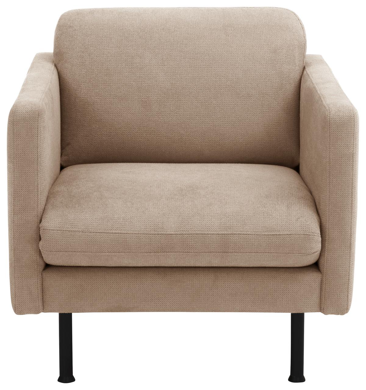 Sessel Nathan ca. 76x78 cm Beige - Beige/Schwarz, MODERN, Textil/Metall (76/78/89cm) - Max Winzer
