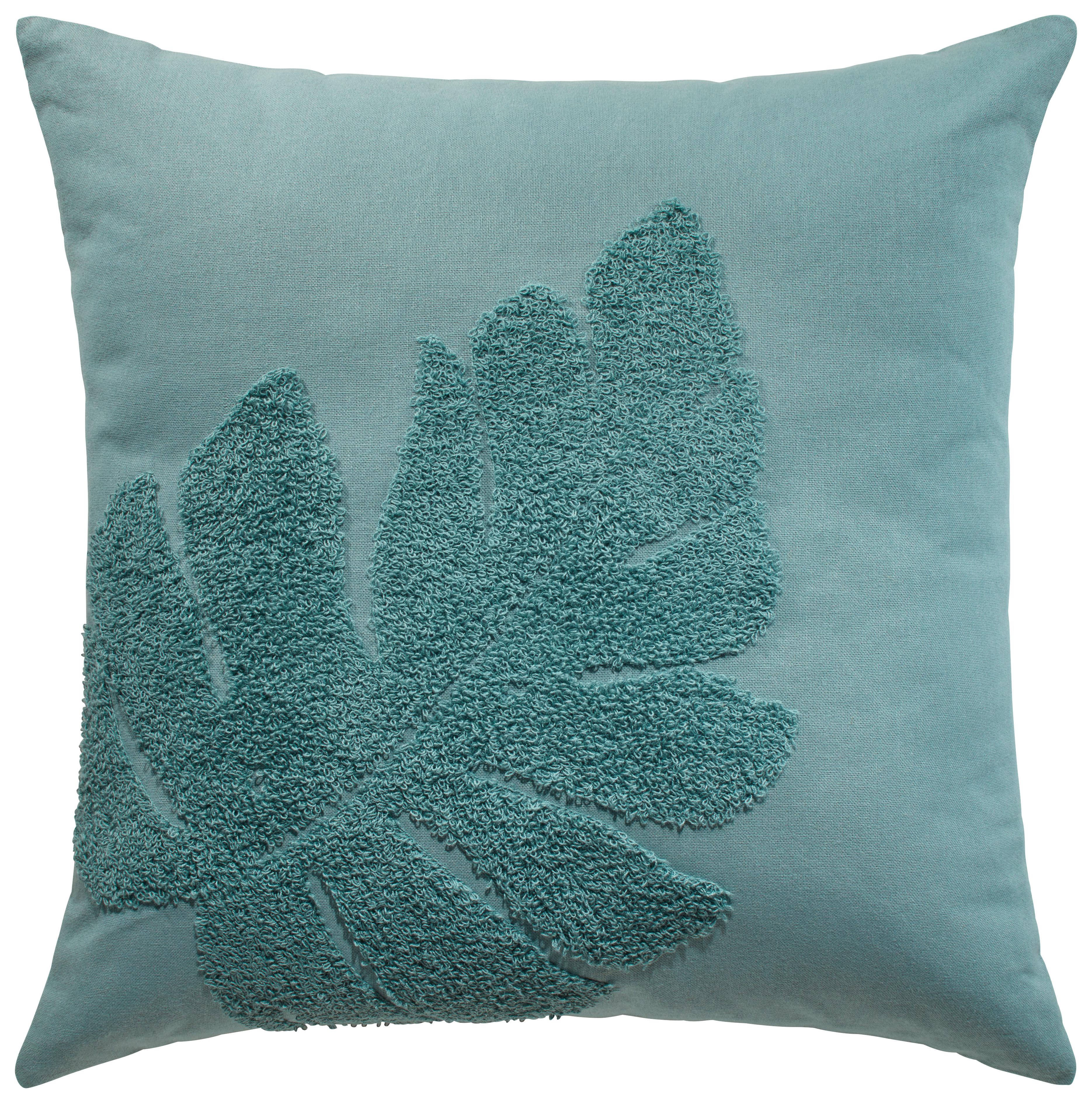 Zierkissen Leave in Blau ca. 45x45cm - Blau, Modern (45/45cm) - Premium Living
